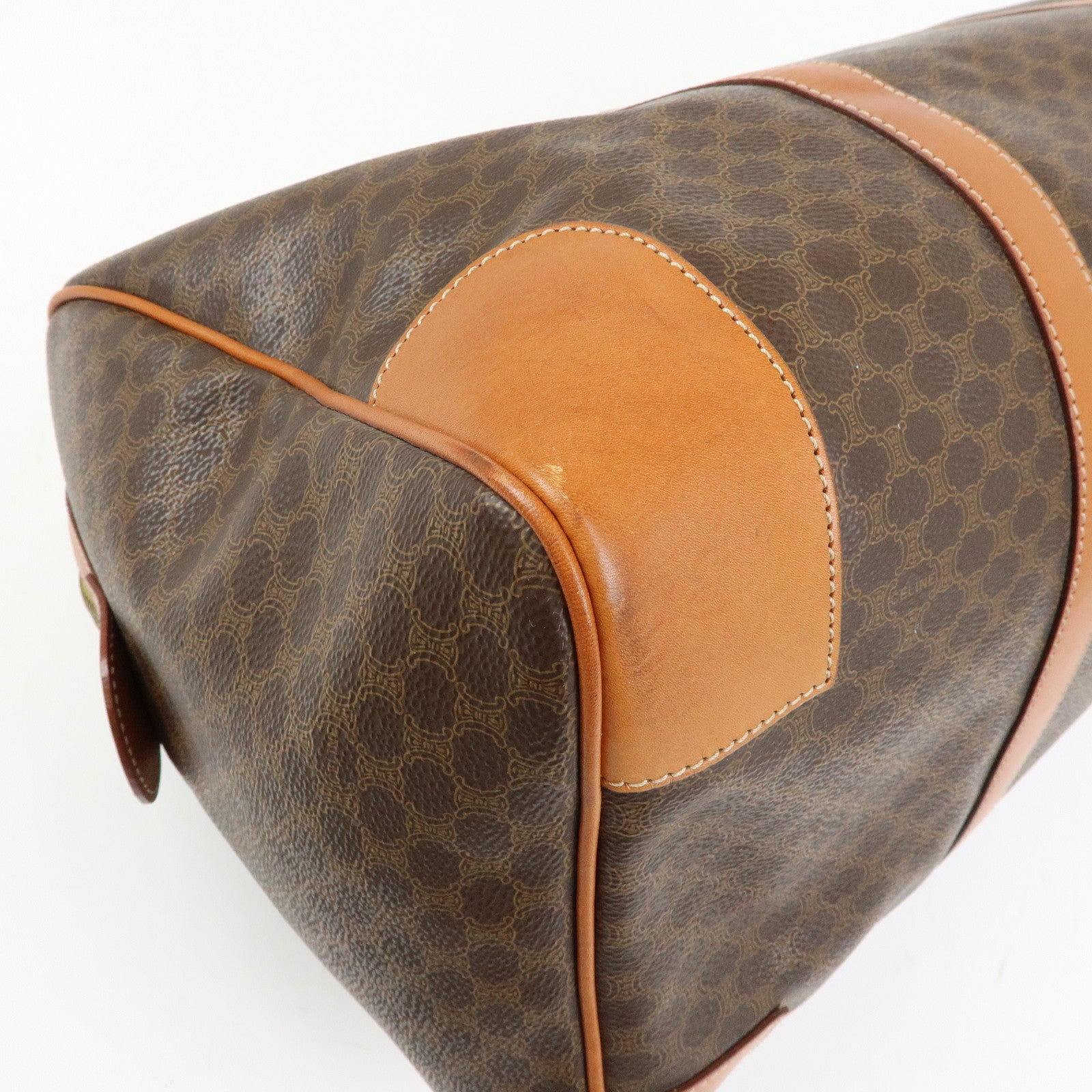 CELINE Macadam PVC Leather Boston Bag Hand Bag Travel Bag