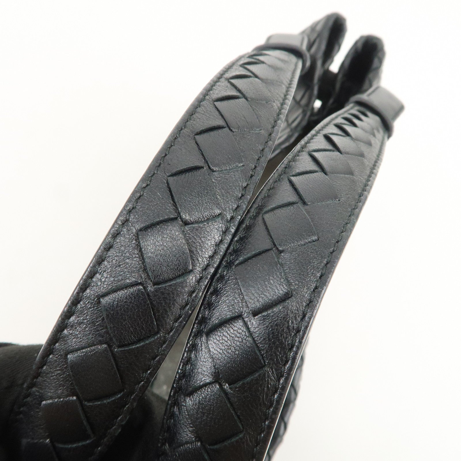BOTTEGA VENETA Intrecciato Leather Tote Bag Hand Bag Black