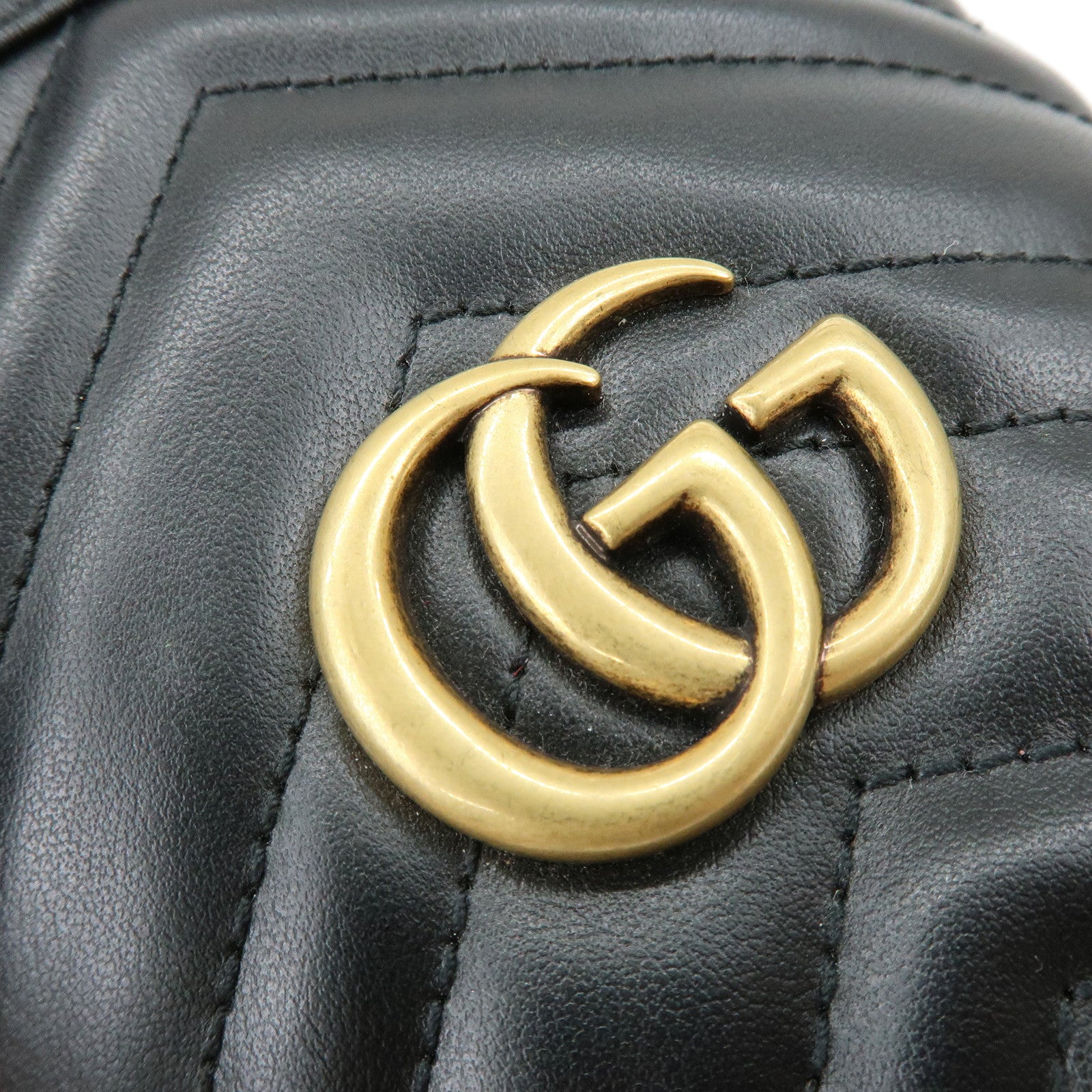 GUCCI GG Marmont Leather Small Bucket Bag Chain Shoulder Bag 57516