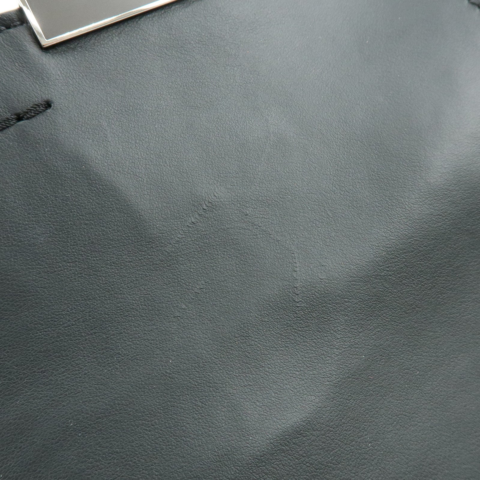 FENDI Trois Jours Leather Suede 2Way Hand Bag Black Green 8BH279