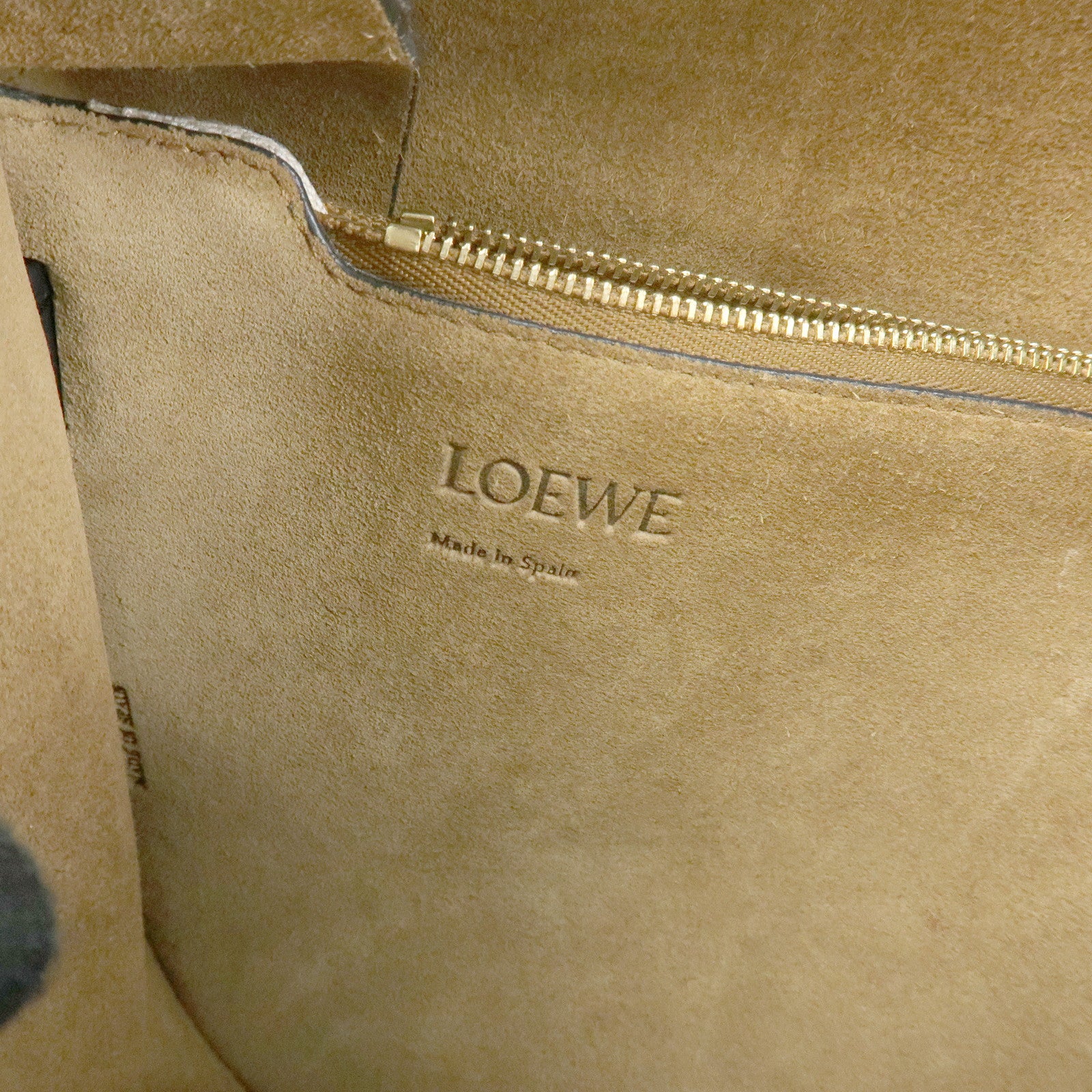LOEWE Calf Leather Shoulder Bag Gate Bag Medium Beige Black