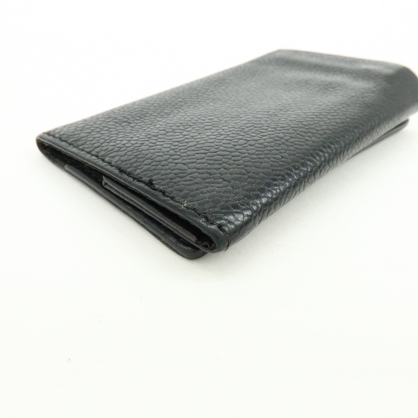 CHANEL COCO Mark Caviarskin 6Rings Key Case Key Holder Black A13502