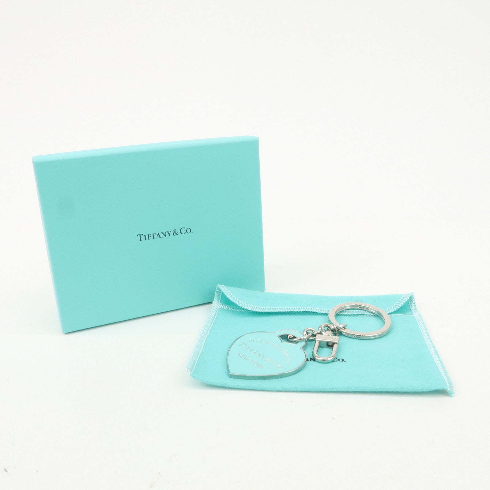 Tiffany & Co Return to Tiffany Heart Key Chain Key Ring Light BLue