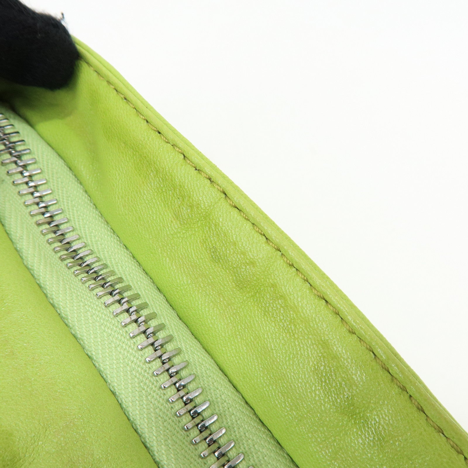 FENDI Leather Shoulder Bag Crossbody Bag Light Green 26685