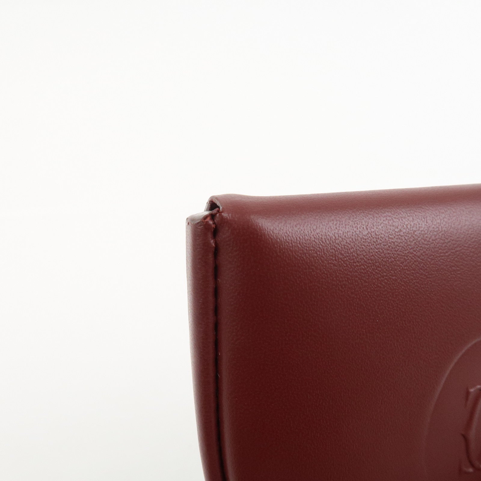 Cartier Must Line Logo Leather Coin Case Coin Purse Bordeaux