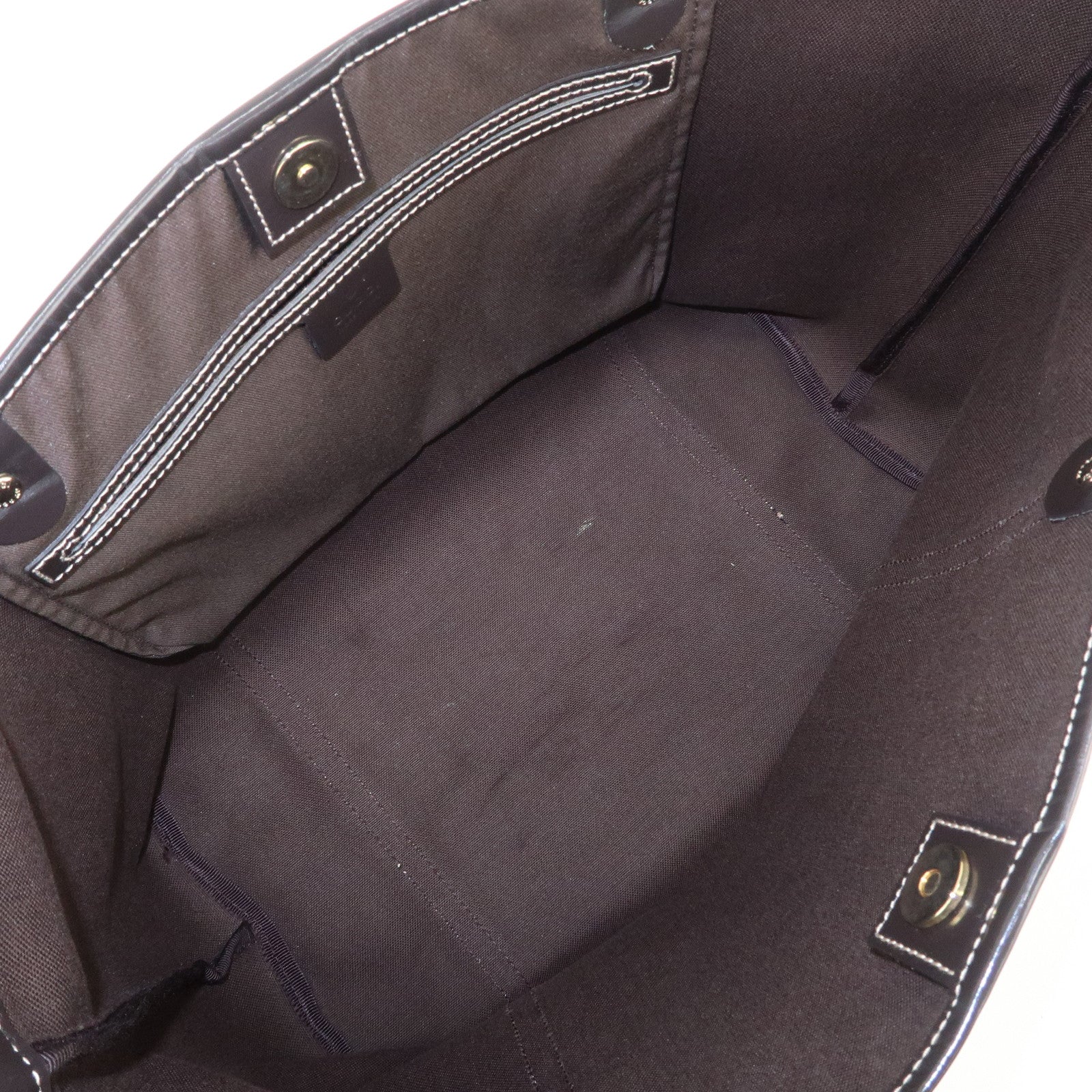 GUCCI GG Supreme Patent Leather Tote Bag Hand Bag Brown 197953