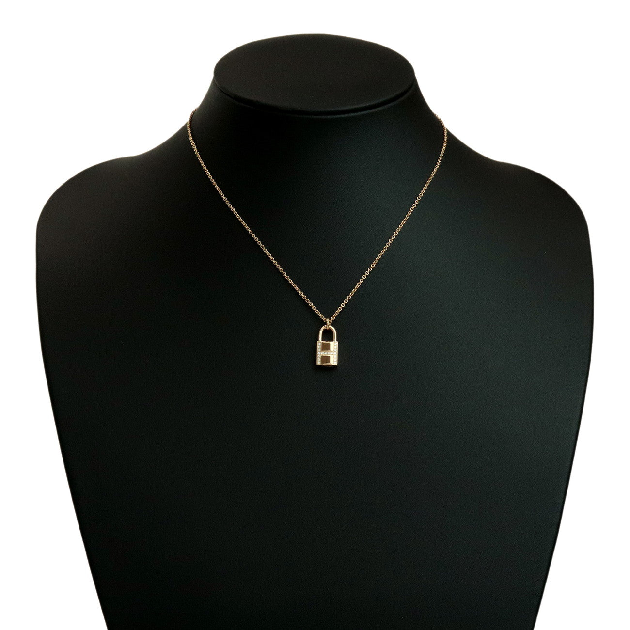 HERMES Amulette Kelly Cadena 18P Diamond Necklace 750PG Rose Gold