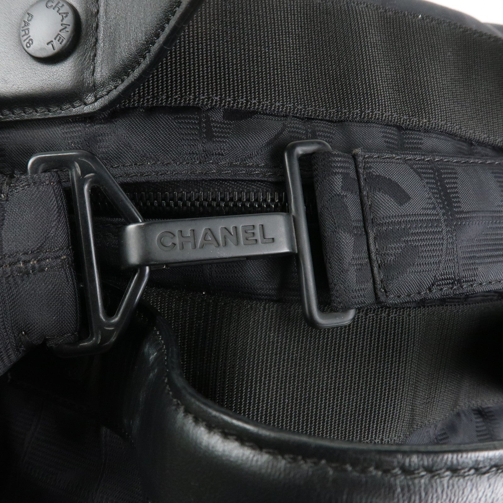 CHANEL New Travel Line Nylon Jacquard 2Way Boston Shoulder Bag