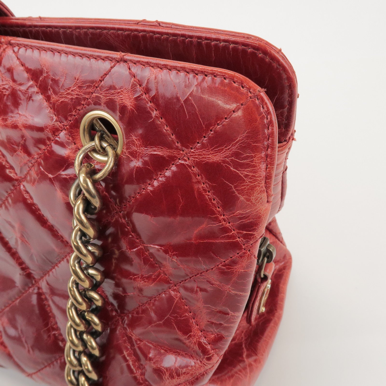 CHANEL CHANEL 2.55 Leather Chain Shoulder Bag Hand Bag Red