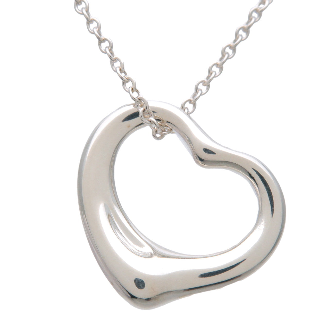 Tiffany & Co Open Heart Necklace 16MM SV925 Silver
