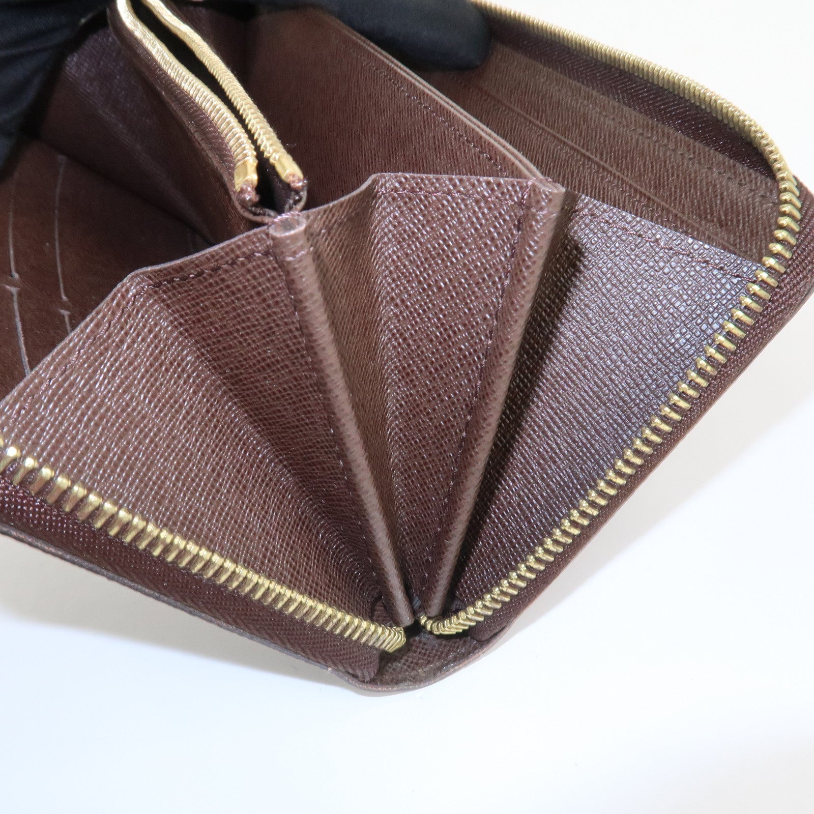 Louis Vuitton Damier Round Zippy Wallet Old Style Brown N60015