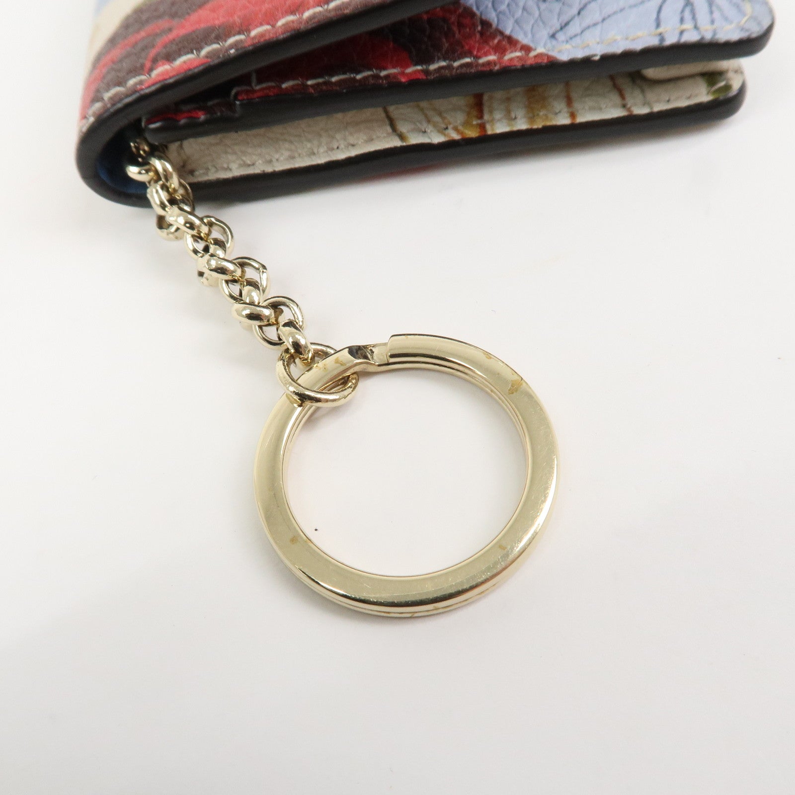 Ferragamo Gancini Leather Fragment Case Card Case Multicolor