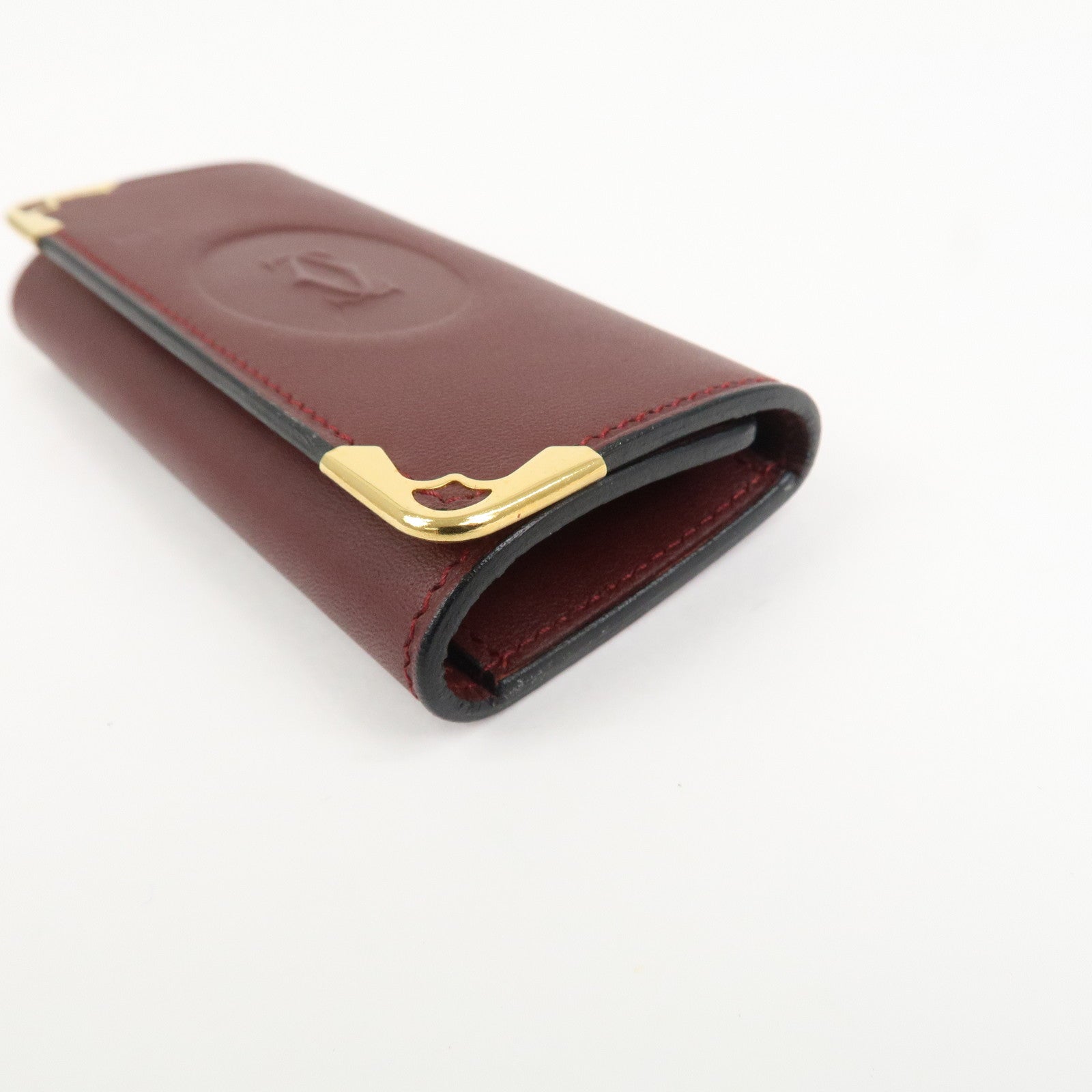 Cartier Must de Cartier Must Line Leather 4 Rings Key Case Bordeaux