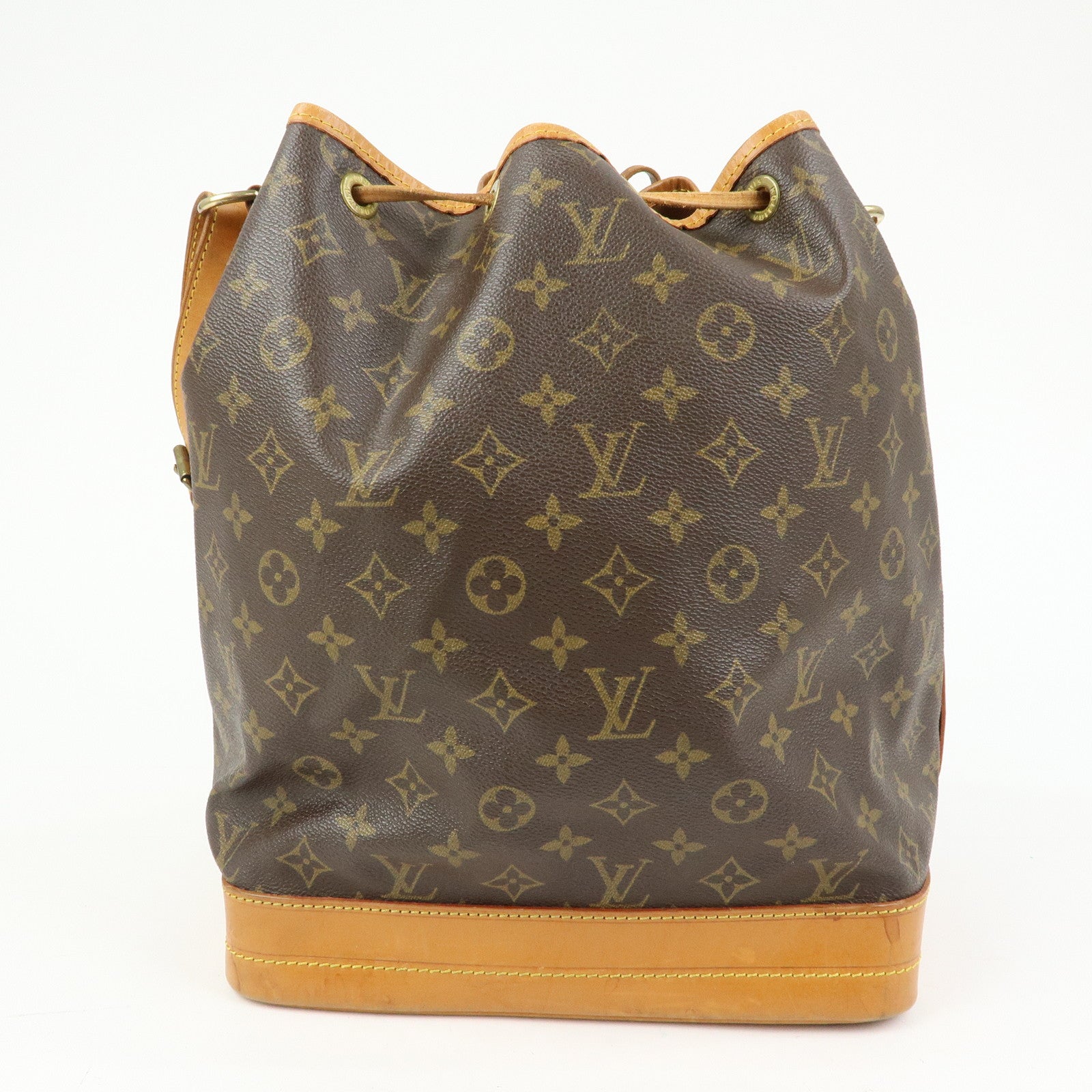 Louis Vuitton Monogram Noe Canvas Leather Shoulder Bag Brown M42224