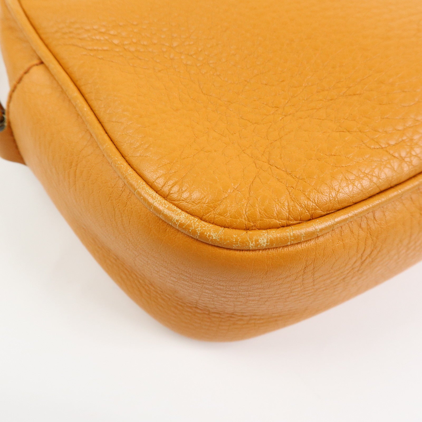 GUCCI SOHO Leather Shoulder Bag Crossbody Bag Orange 308864