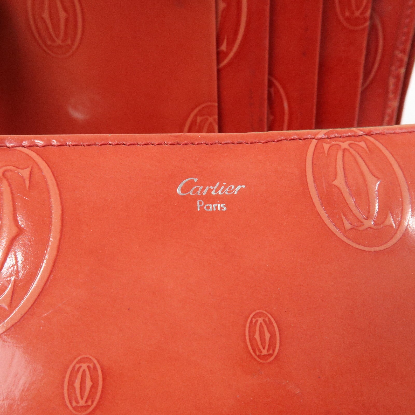 Cartier Set of 3 Leather Wallet 6 Rings Key Case Bordeaux Black