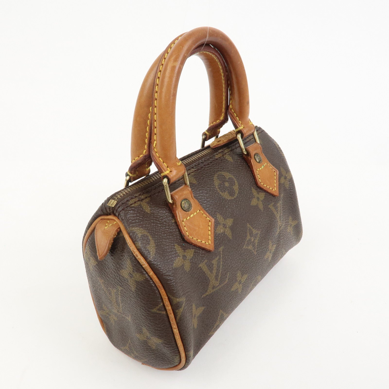 Louis Vuitton Monogram Mini Speedy Hand Bag Brown M41534