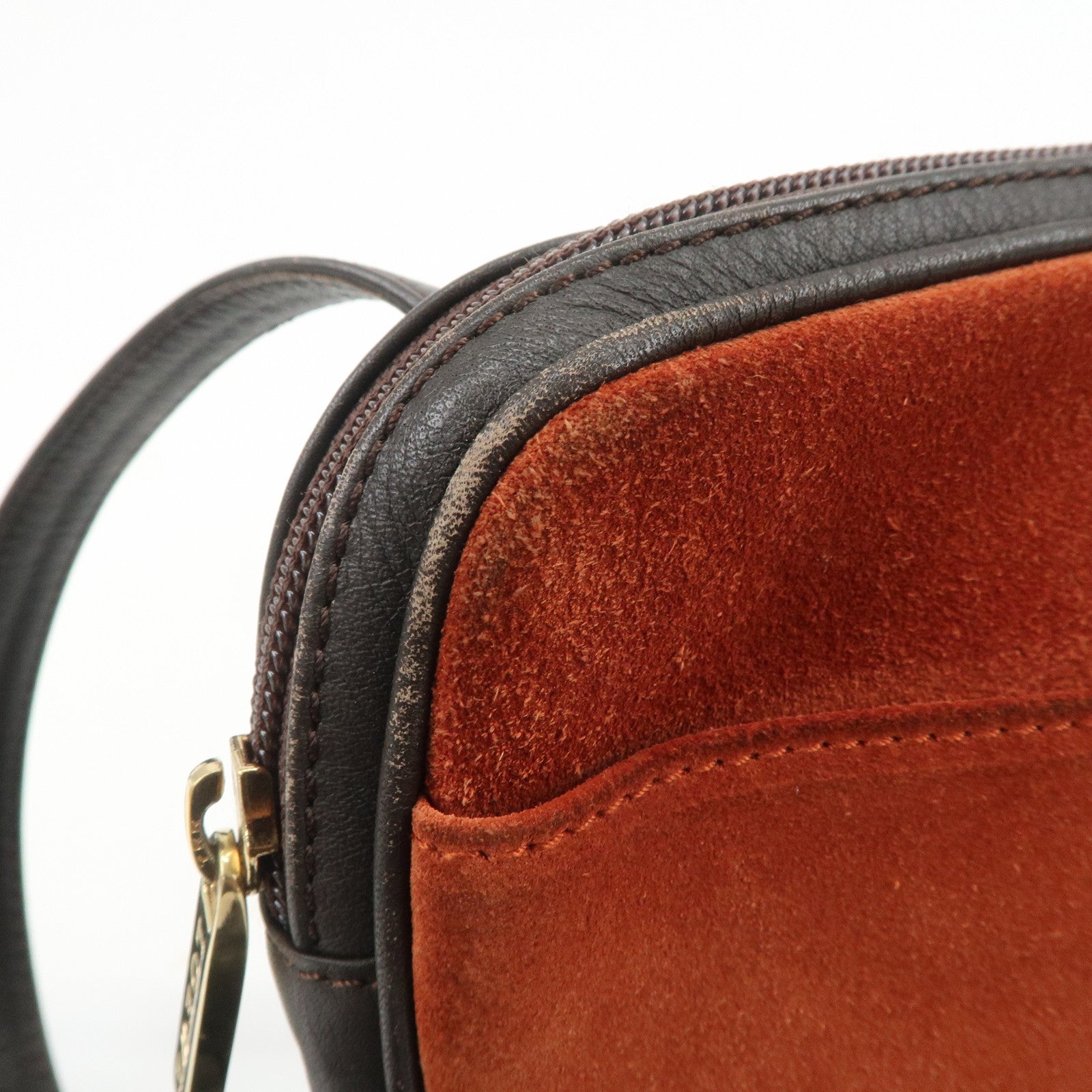 LOEWE Anagram Suede Leather Shoulder Bag Crossbody Bag Brown