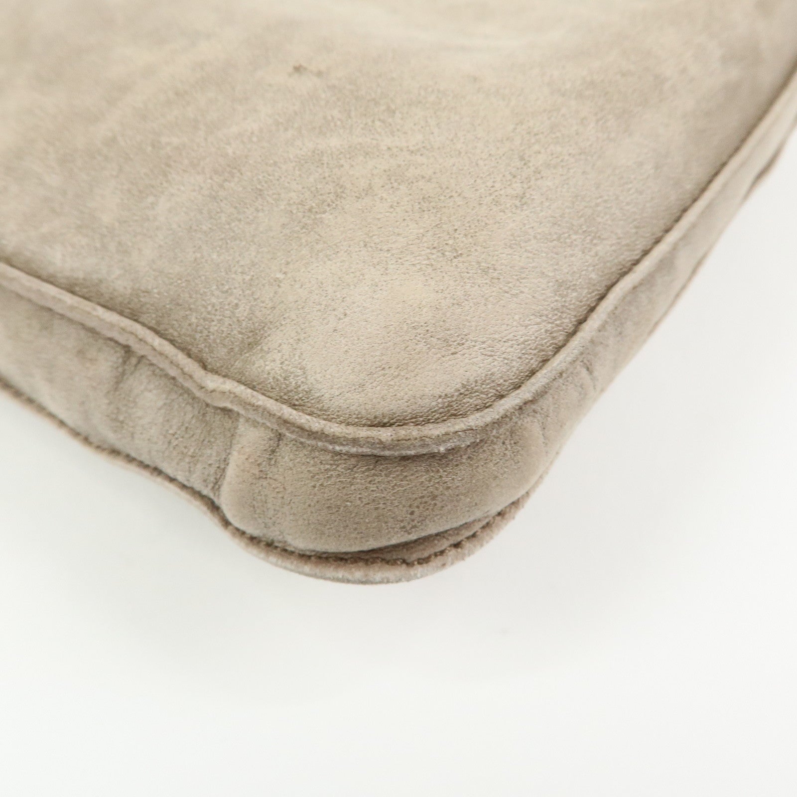 HERMES Leather Clou de Selle Shoulder Bag □M Stamped Beige