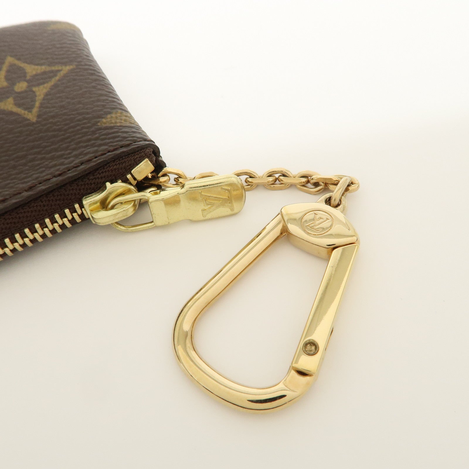 Louis Vuitton Monogram Pochette Cles Coin Case Key Case Brown M62650