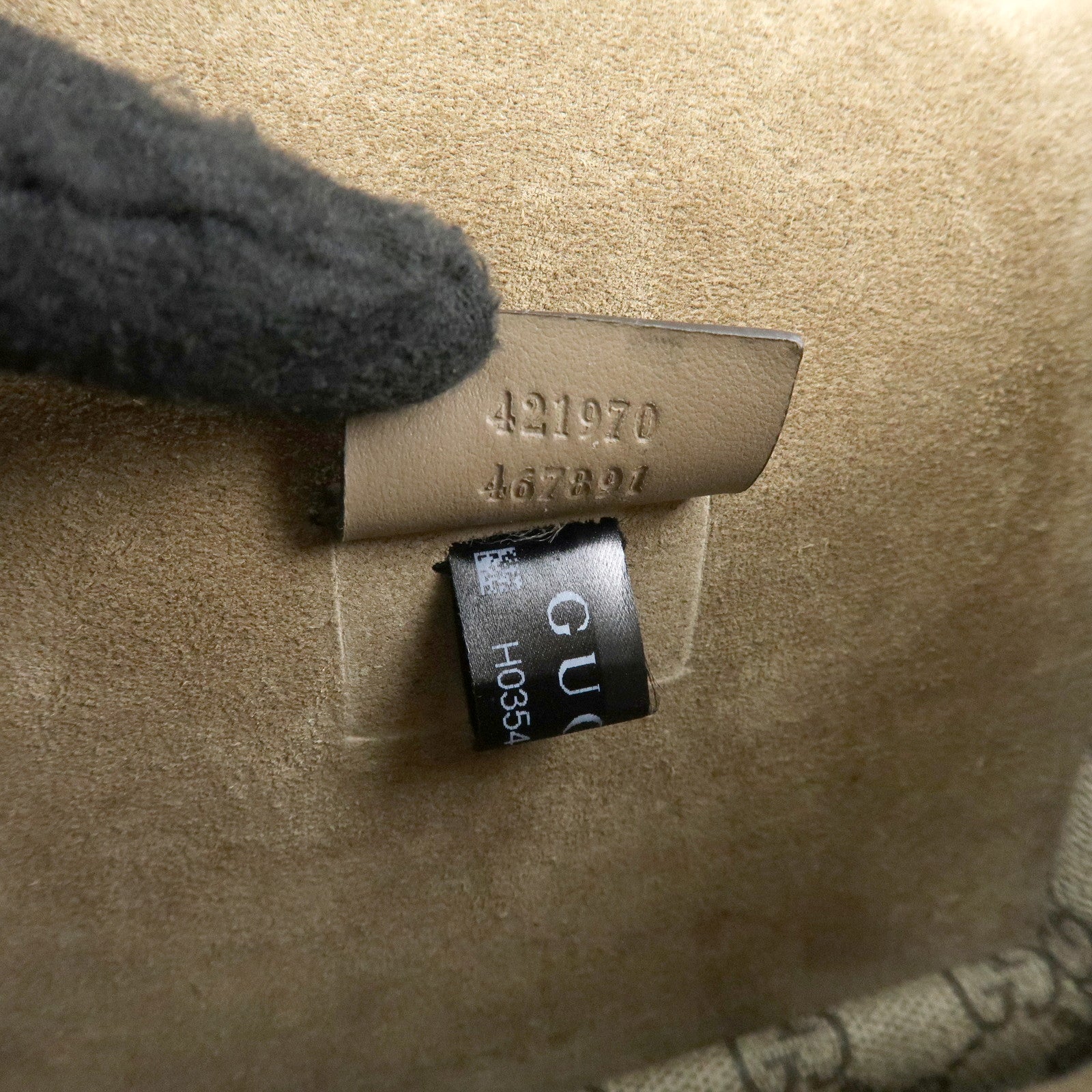 GUCCI Dionysus GG Supreme Suede Shoulder Bag Beige Brown 421970