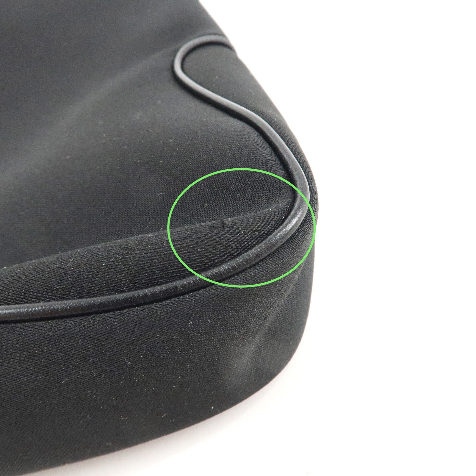 Ferragamo Nylon  Canvas One Shoulder Bag Black Silver Hardware Used