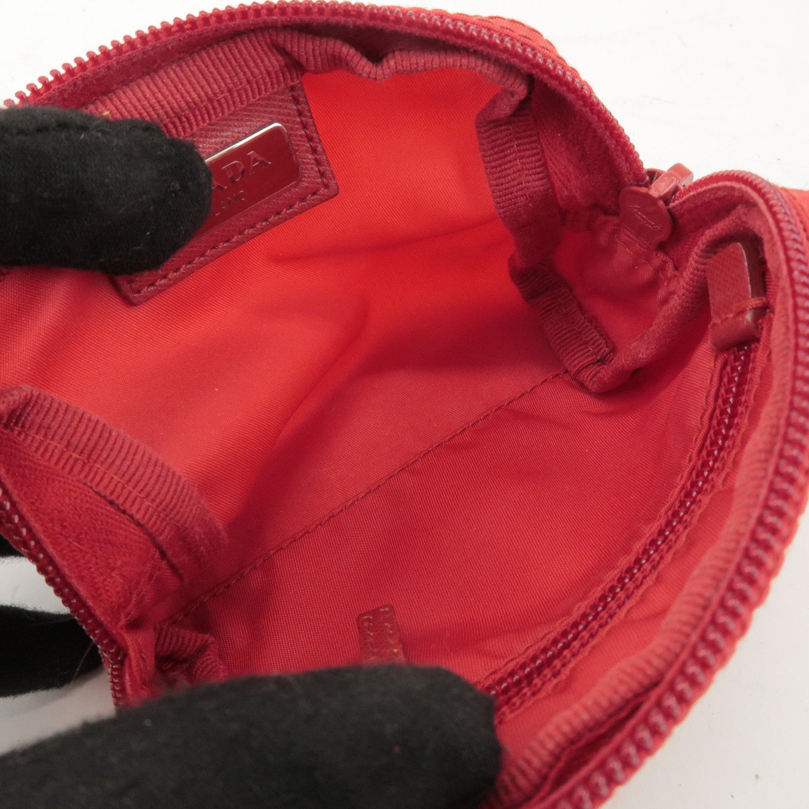 PRADA Set of 2 Nylon Pouch Cosmetic Bag Pink Red 1N0340/1N0339