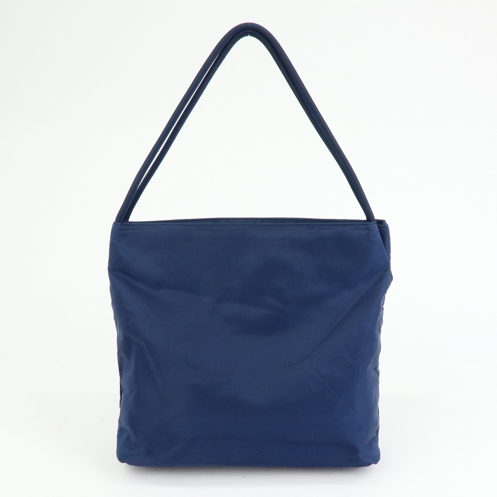 PRADA Triangle Logo Nylon Shoulder Bag Hand Bag Navy B6242