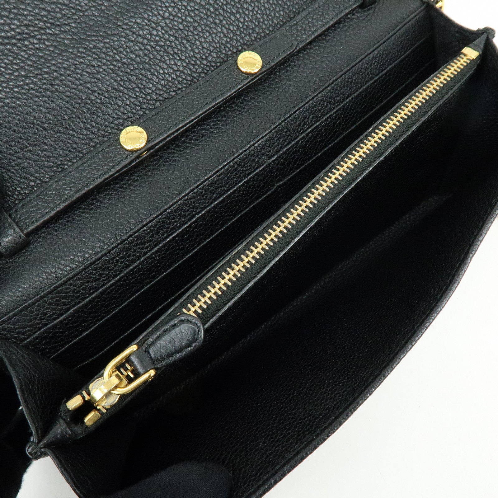 PRADA Saffiano Leather Chain Wallet Shoulder Bag Black 1M1290