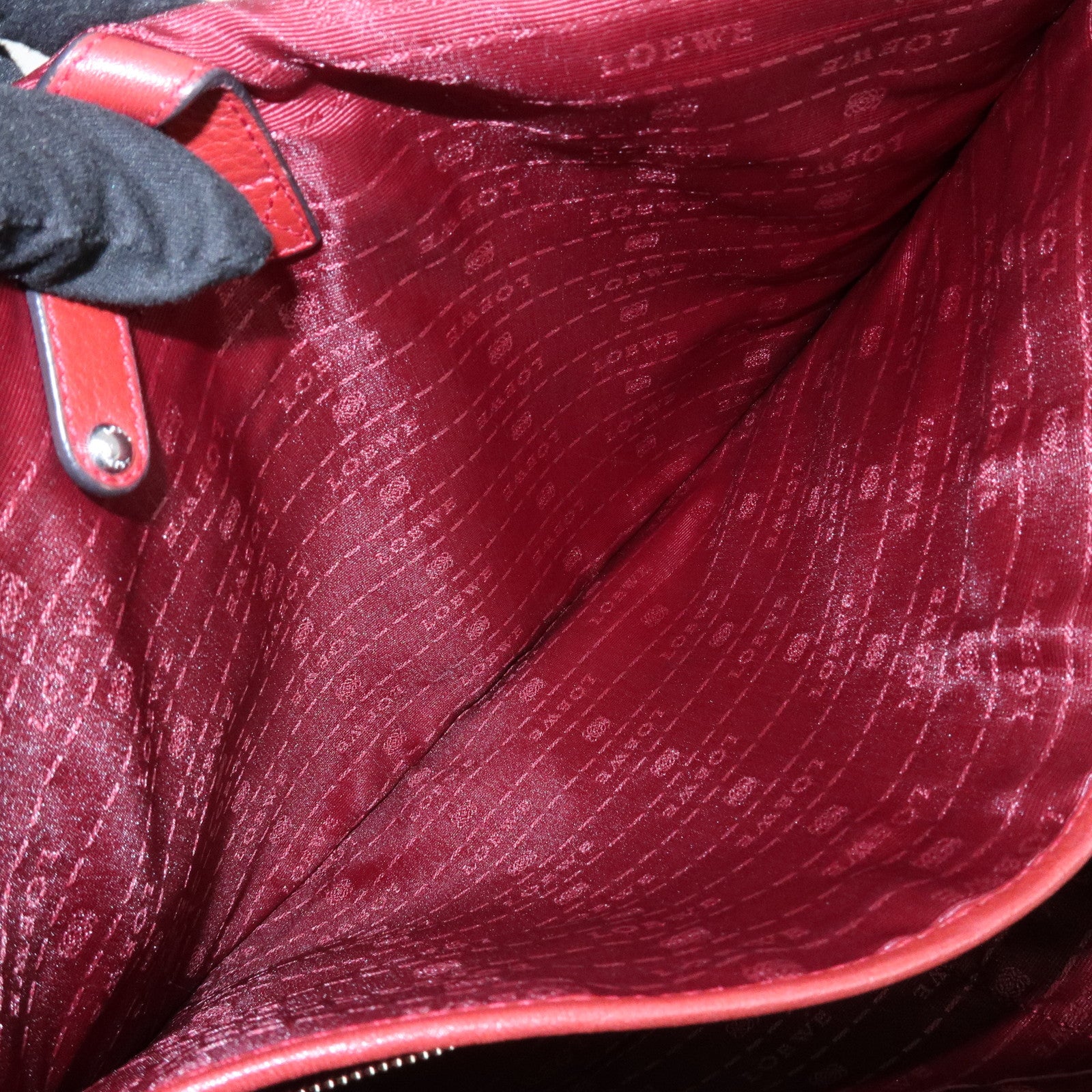 LOEWE Heritage Leather Shoulder Bag Crossbody Bag Red