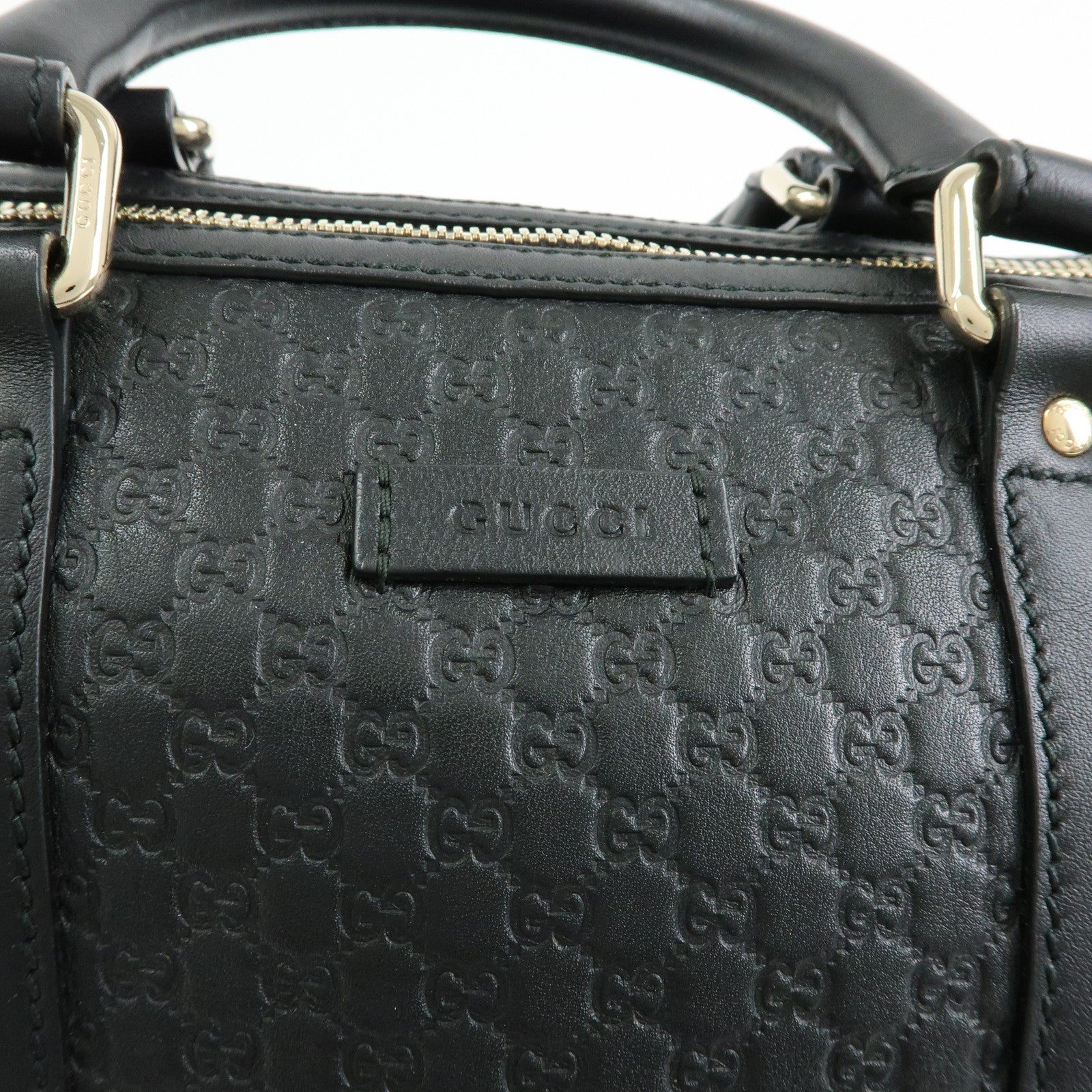 GUCCI Microguccissima Leather 2Way Boston Bag Black 449646