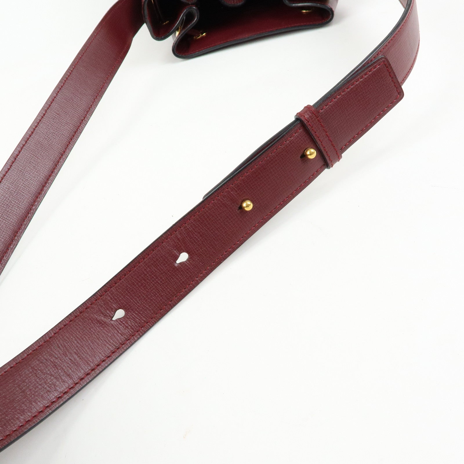 Cartier Must de Cartier Leather Drawstring Shoulder Bag Bordeaux