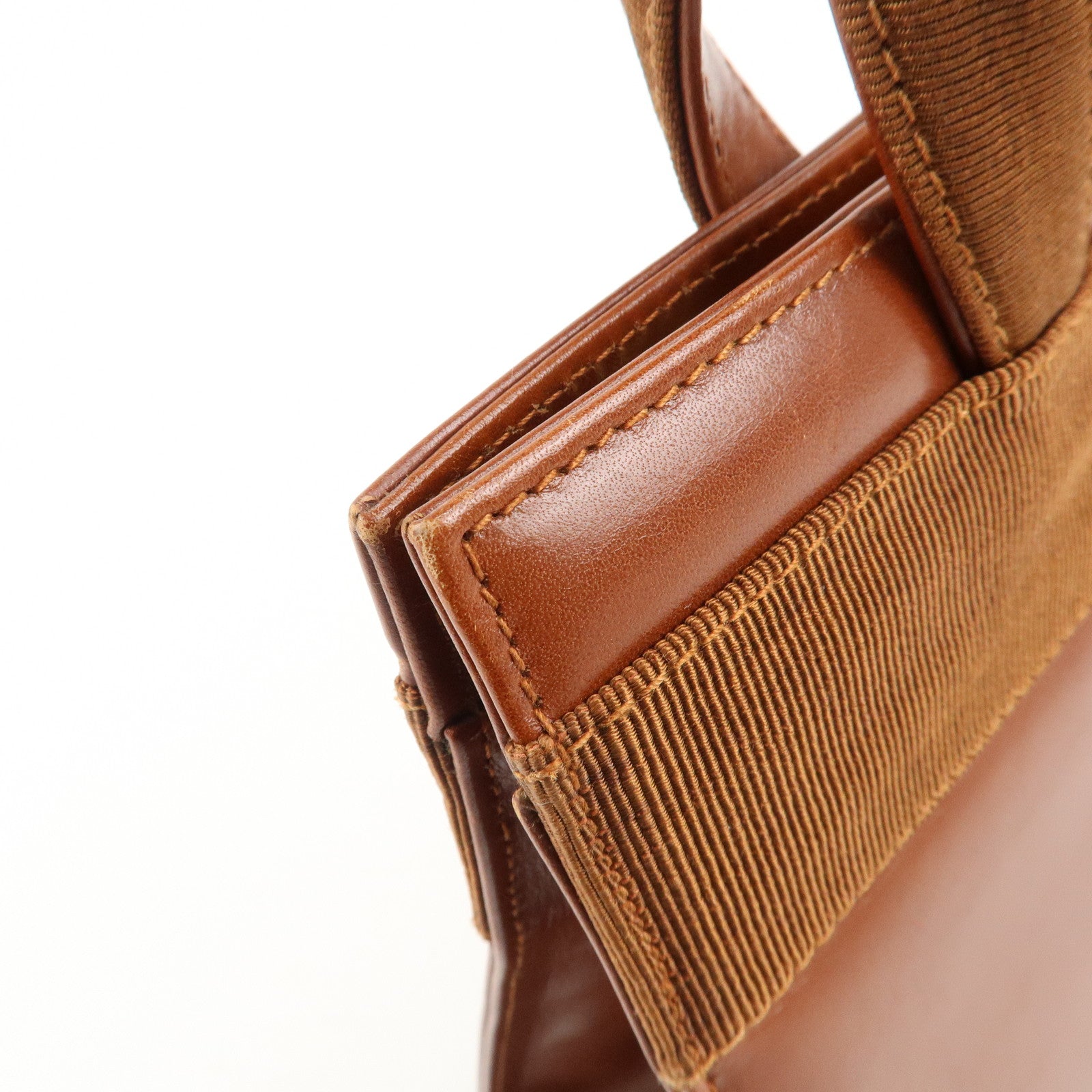 Ferragamo Vara Leather Hand Bag Shoulder Bag Brown Used