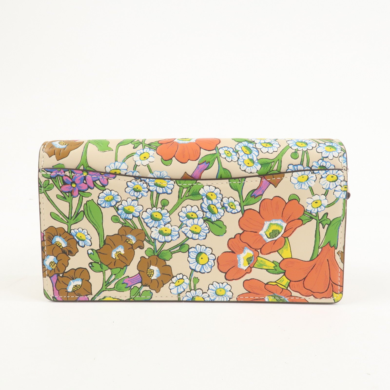 COACH Elaiza Leather Flap Crossbody Shoulder Bag Floral Print