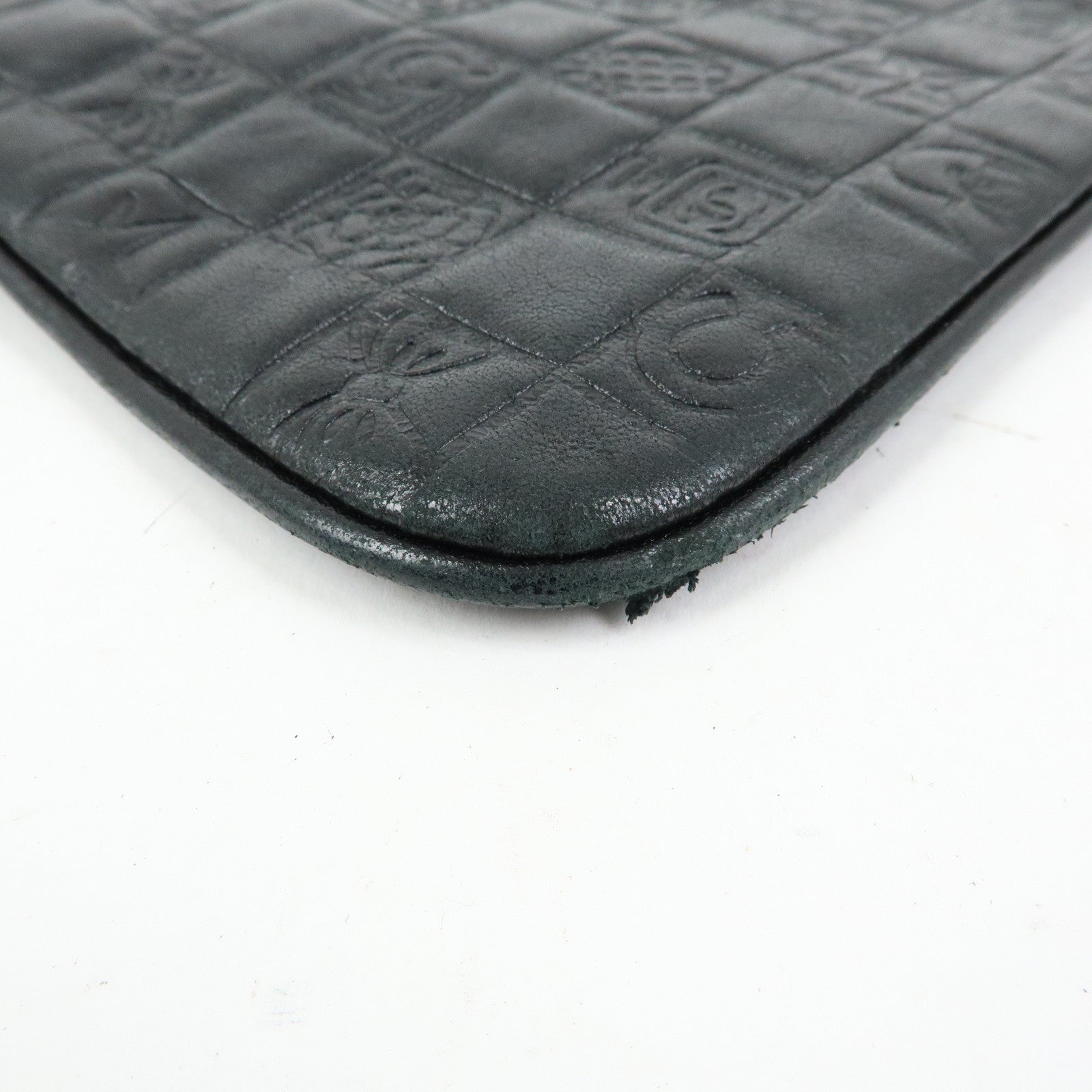 CHANEL Icon Line COCO Mark Lamb Skin Chain Shoulder Bag Black