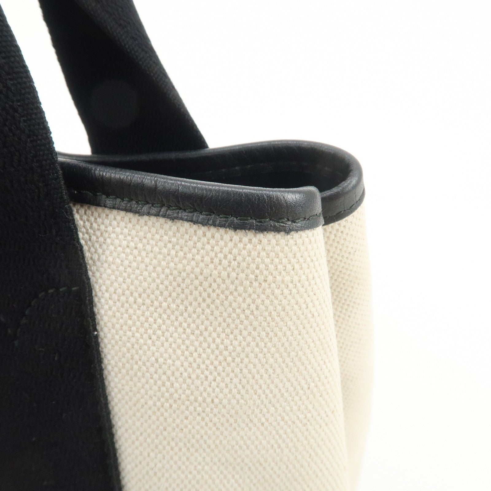 BALENCIAGA Navy Cabas S Cotton Calf Skin Tote Bag Hand Bag 339933