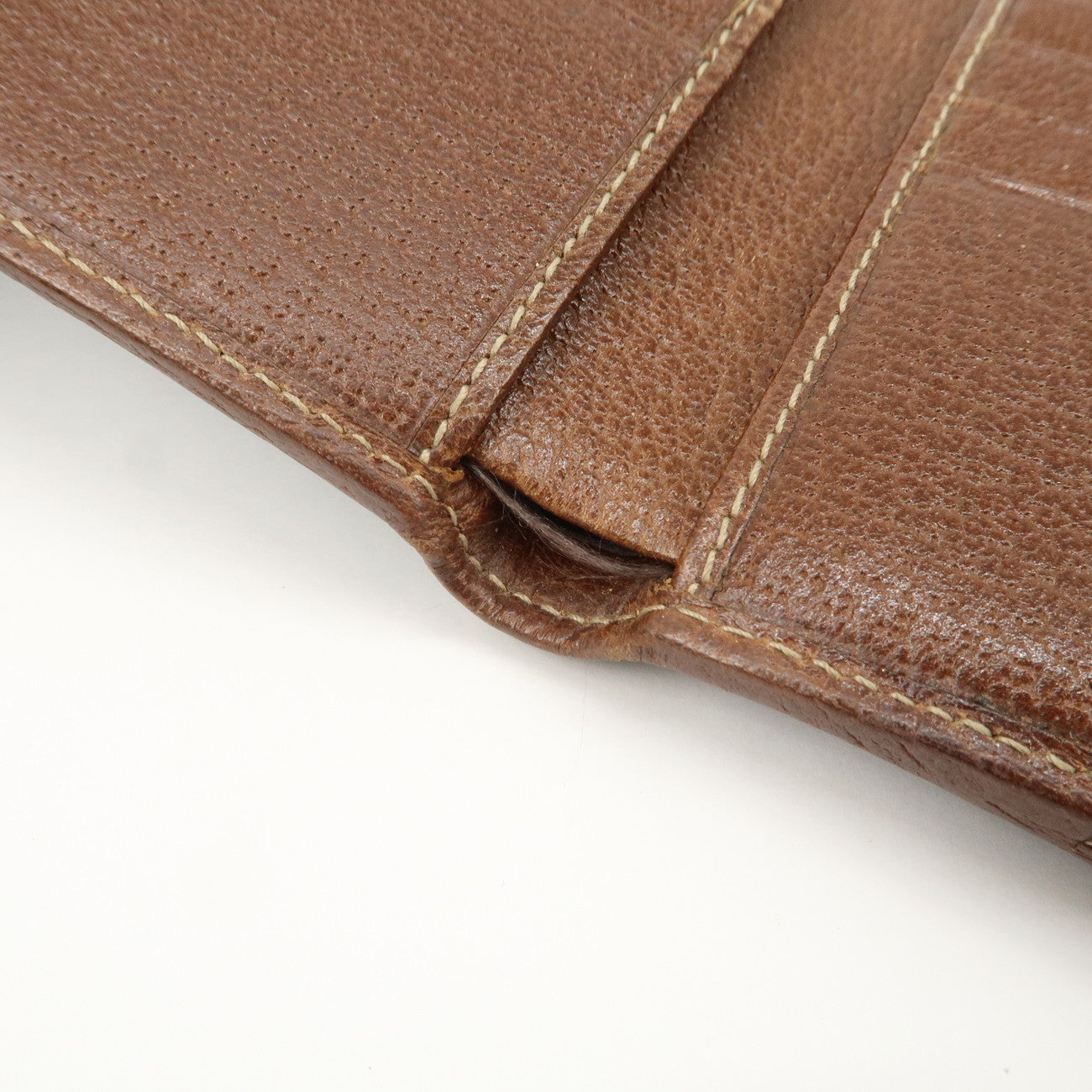 GUCCI Denim Leather Bi-Fold Compact Wallet Blue Brown