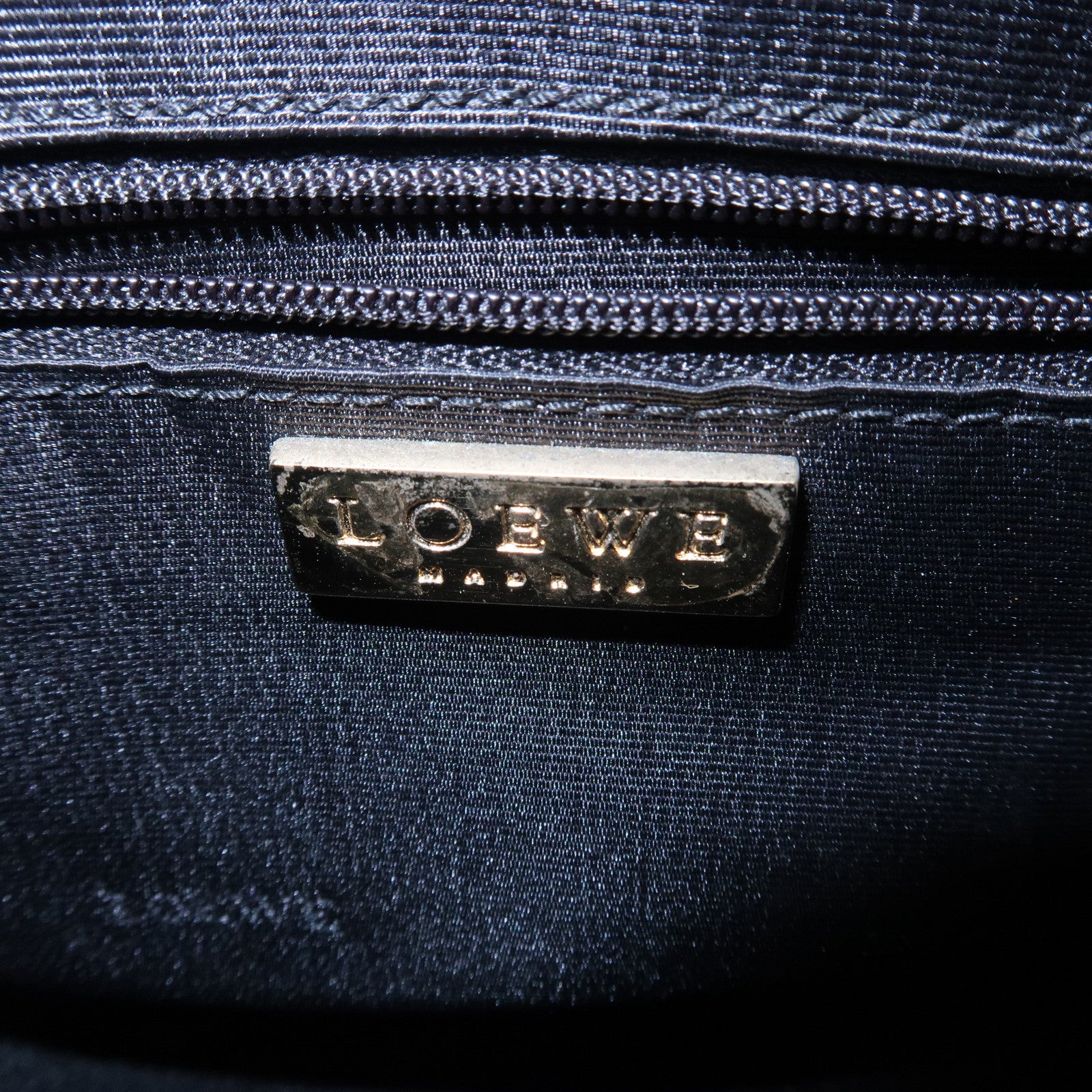 LOEWE Logo Leather 2Way Shoulder Bag Hand Bag Ivory