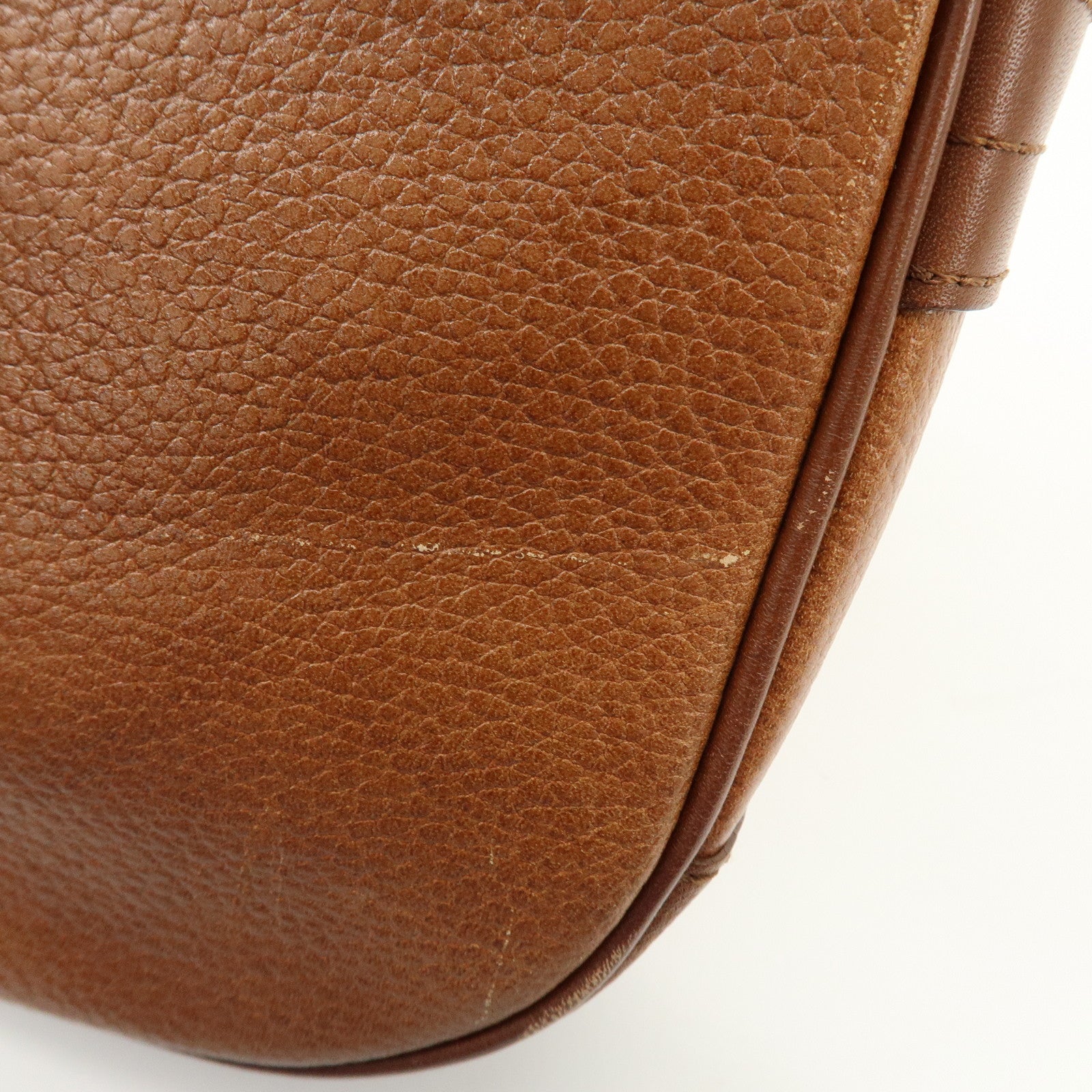 BURBERRY Logo Leather Shoulder Bag Crossbody Bag Brown