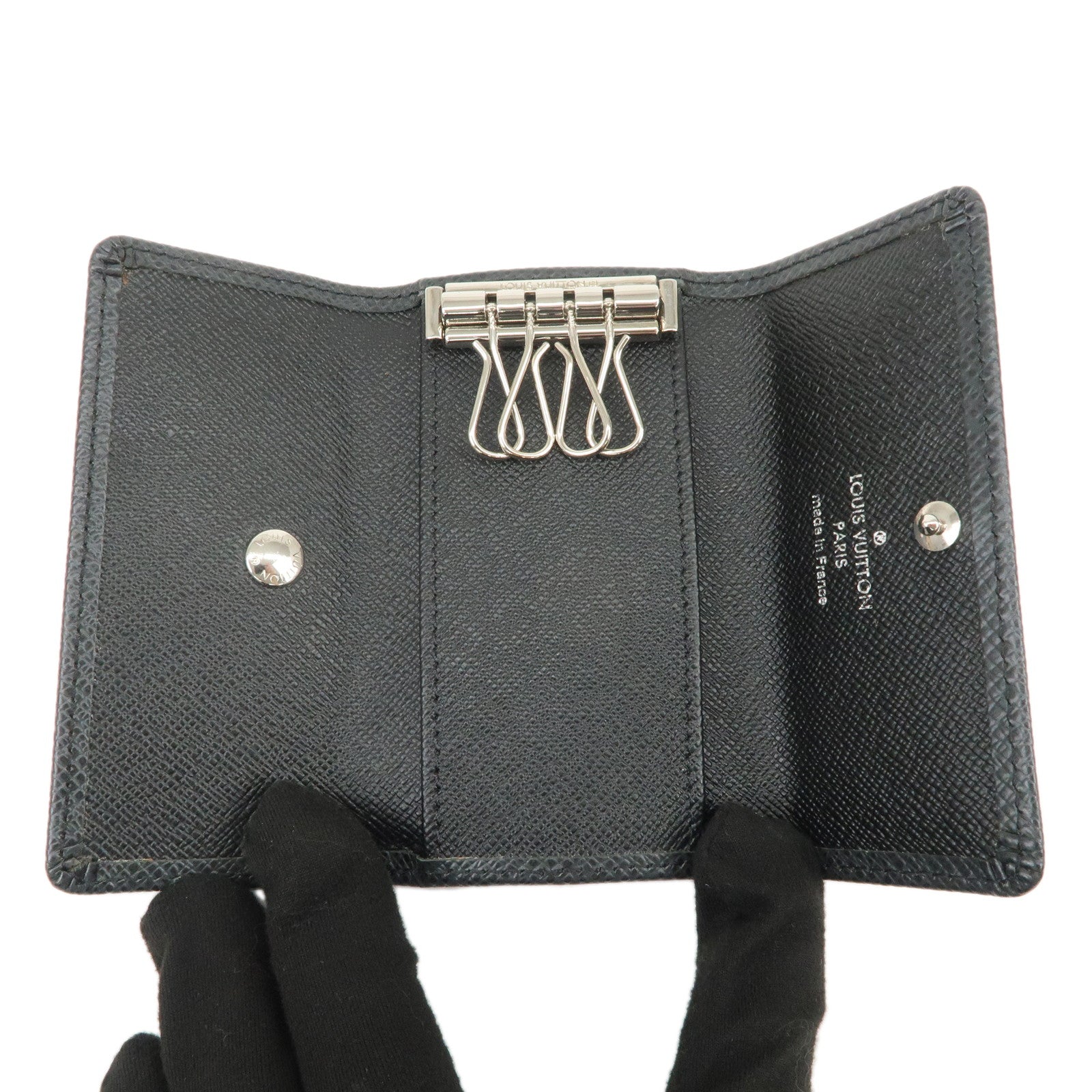 Louis Vuitton Taiga Leather Multicles 4 Key Case Ardoise M30522