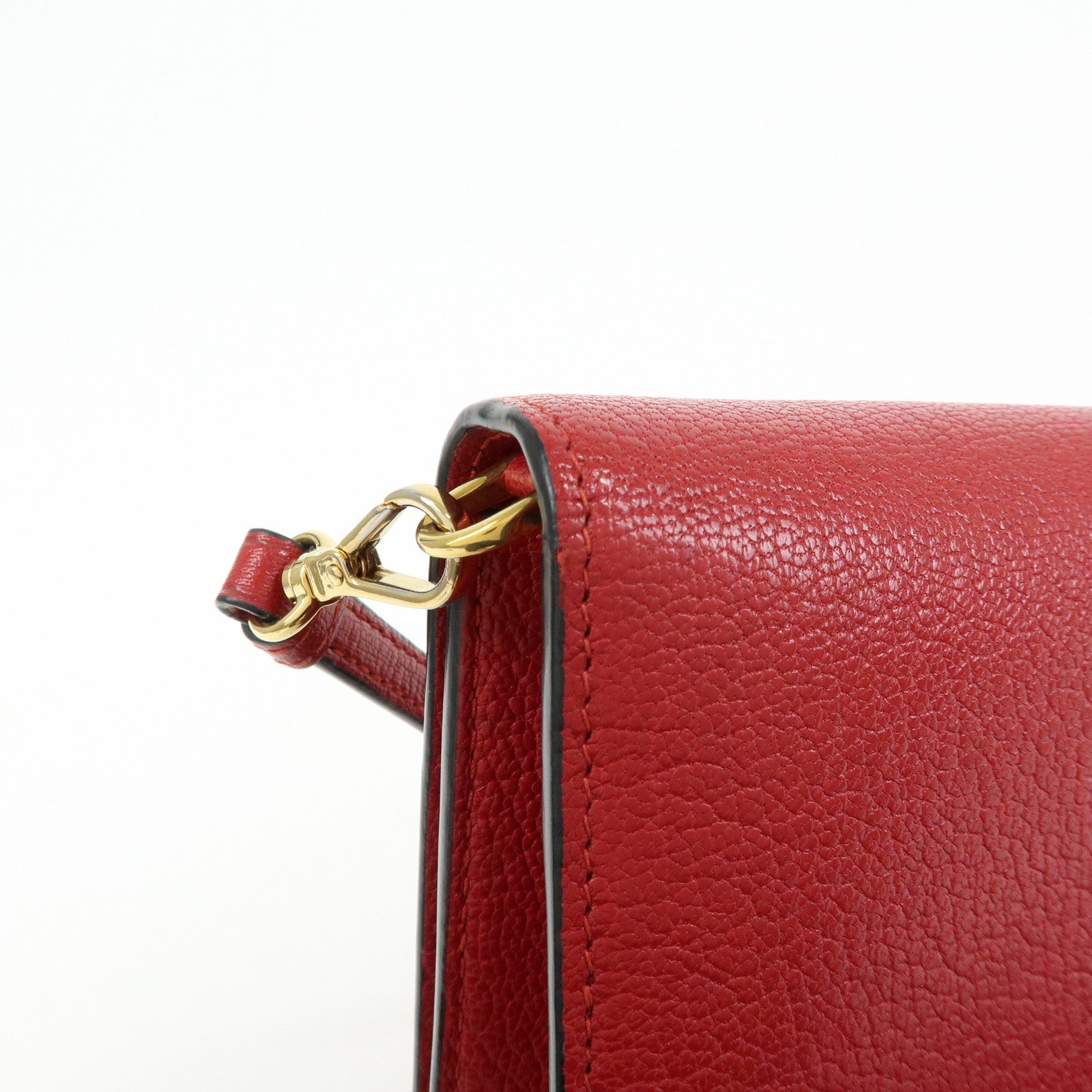 MIU MIU Madras Leather 2Way Bag Clutch Bag Shoulder Bag Red 5ZH044