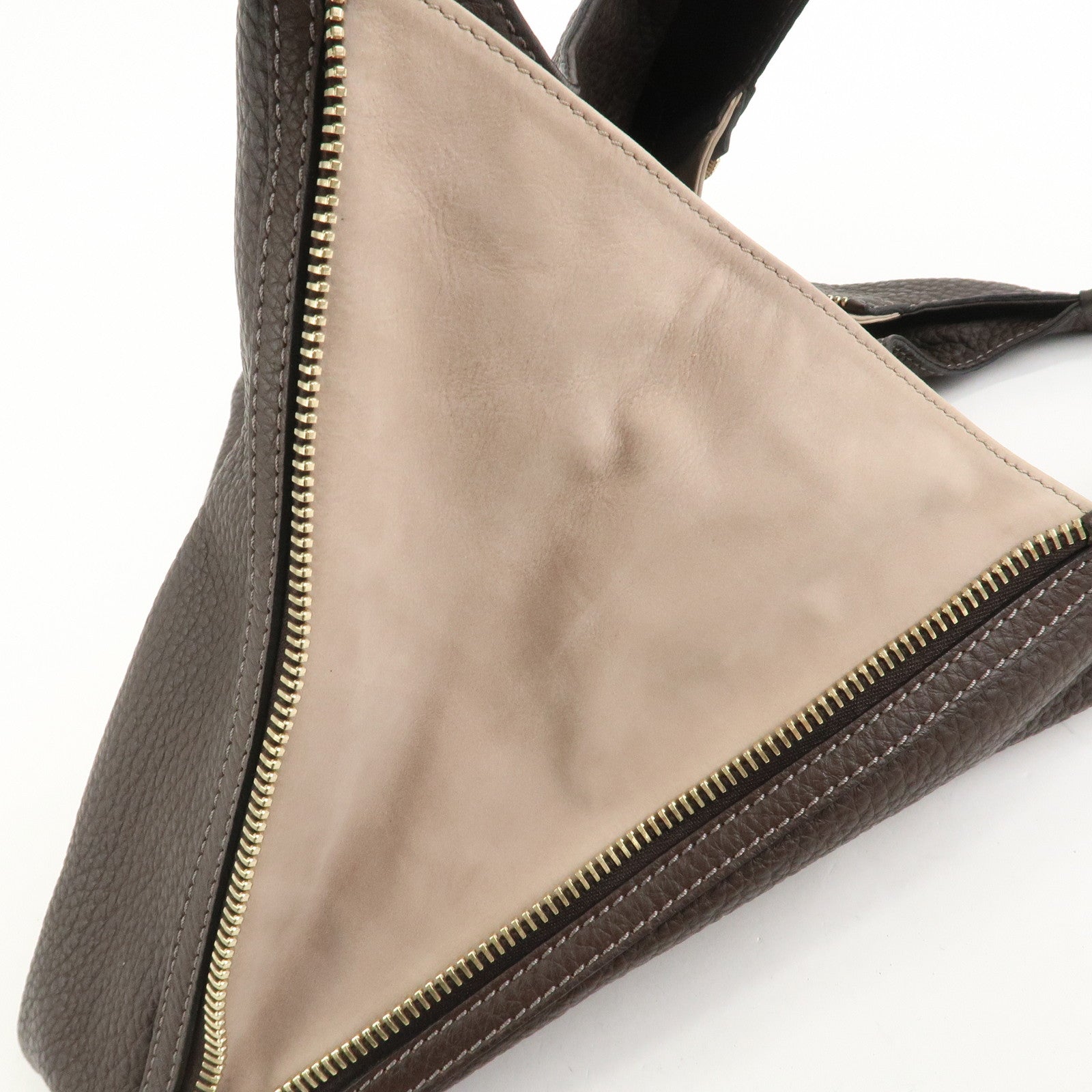 TOD'S Logo Leather Shoulder Bag Hand Bag Brown