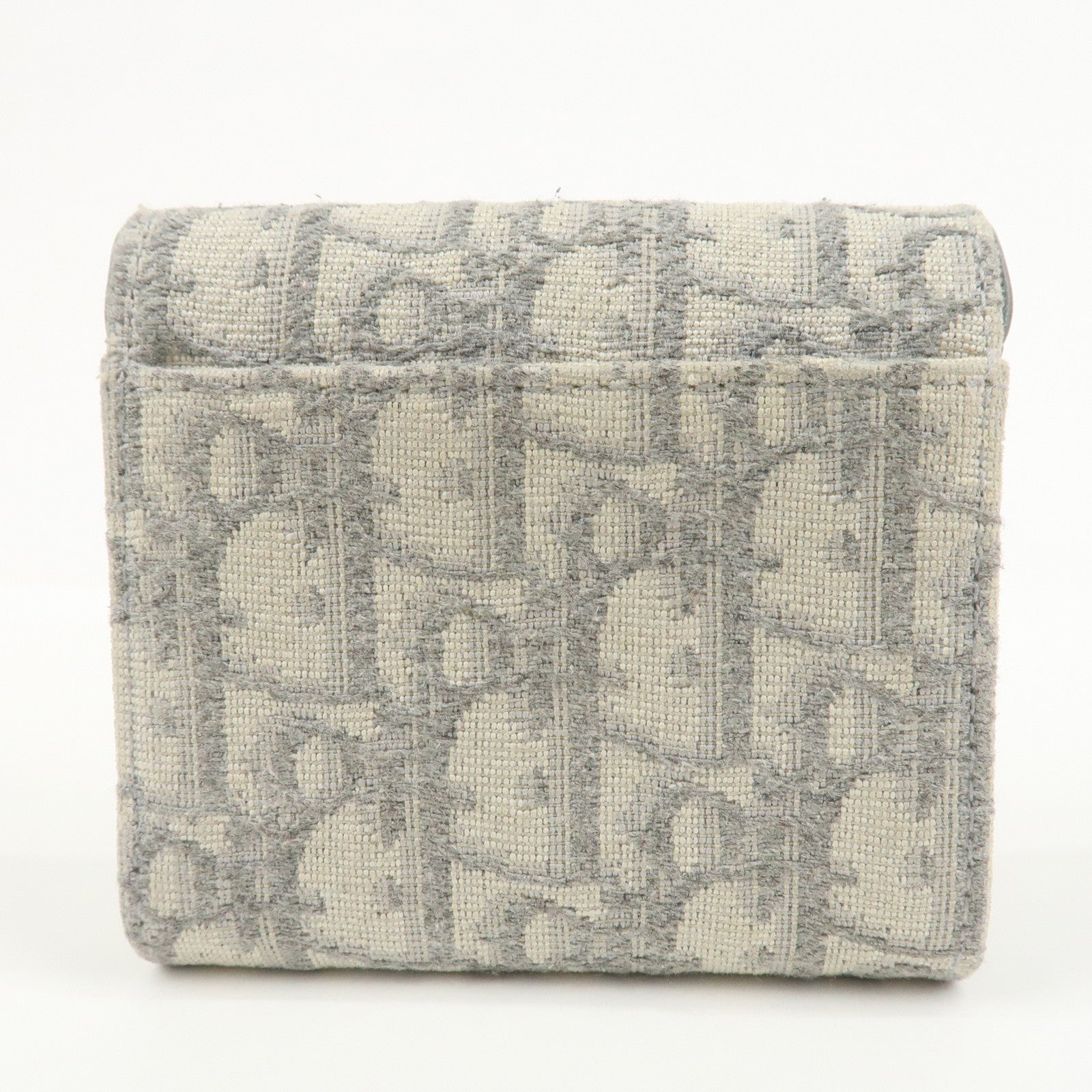 Christian Dior Trotter Saddle Tri-fold Compact Wallet Gray