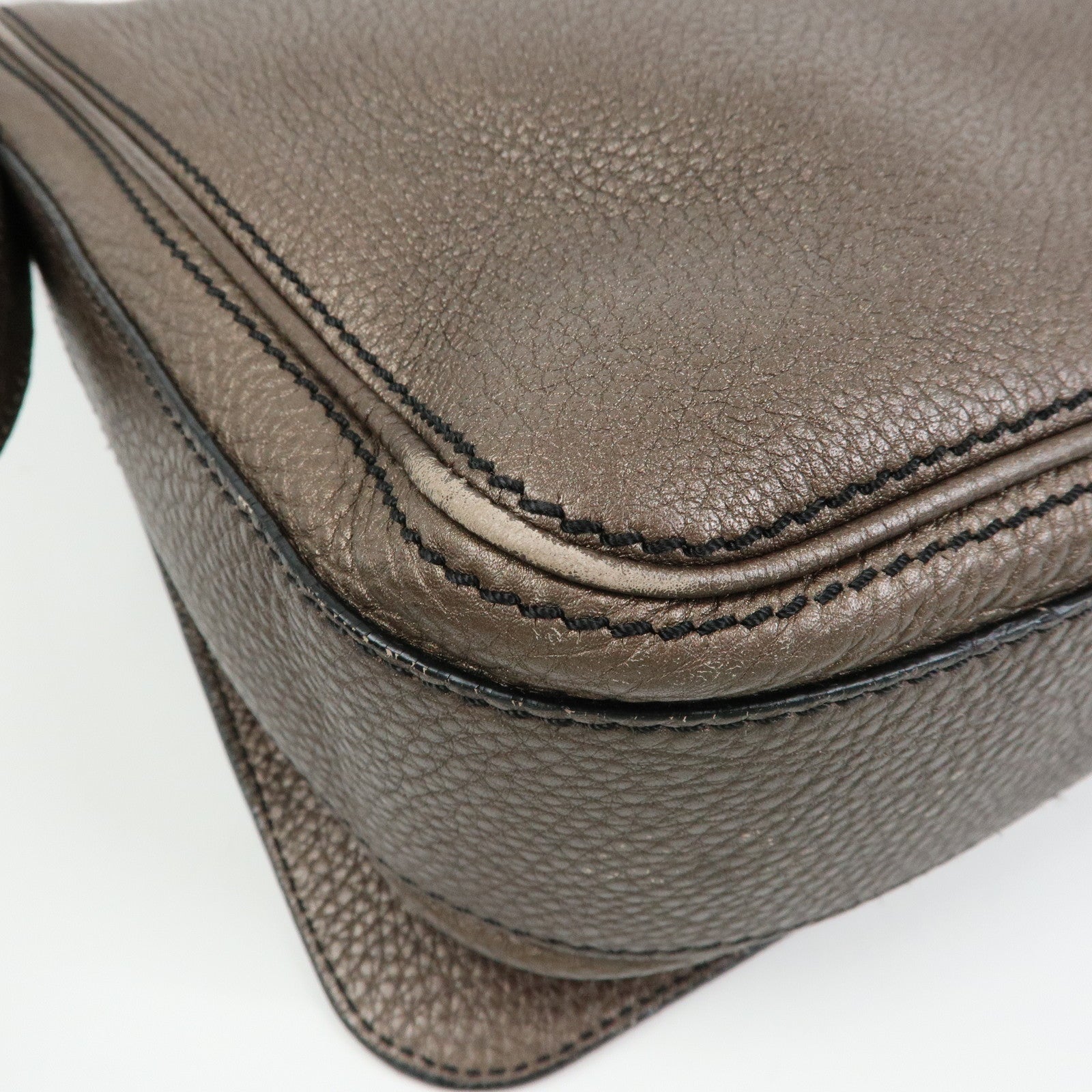 CELINE Triomphe Studs Leather Shoulder Bag Crossbody Bag Bronze