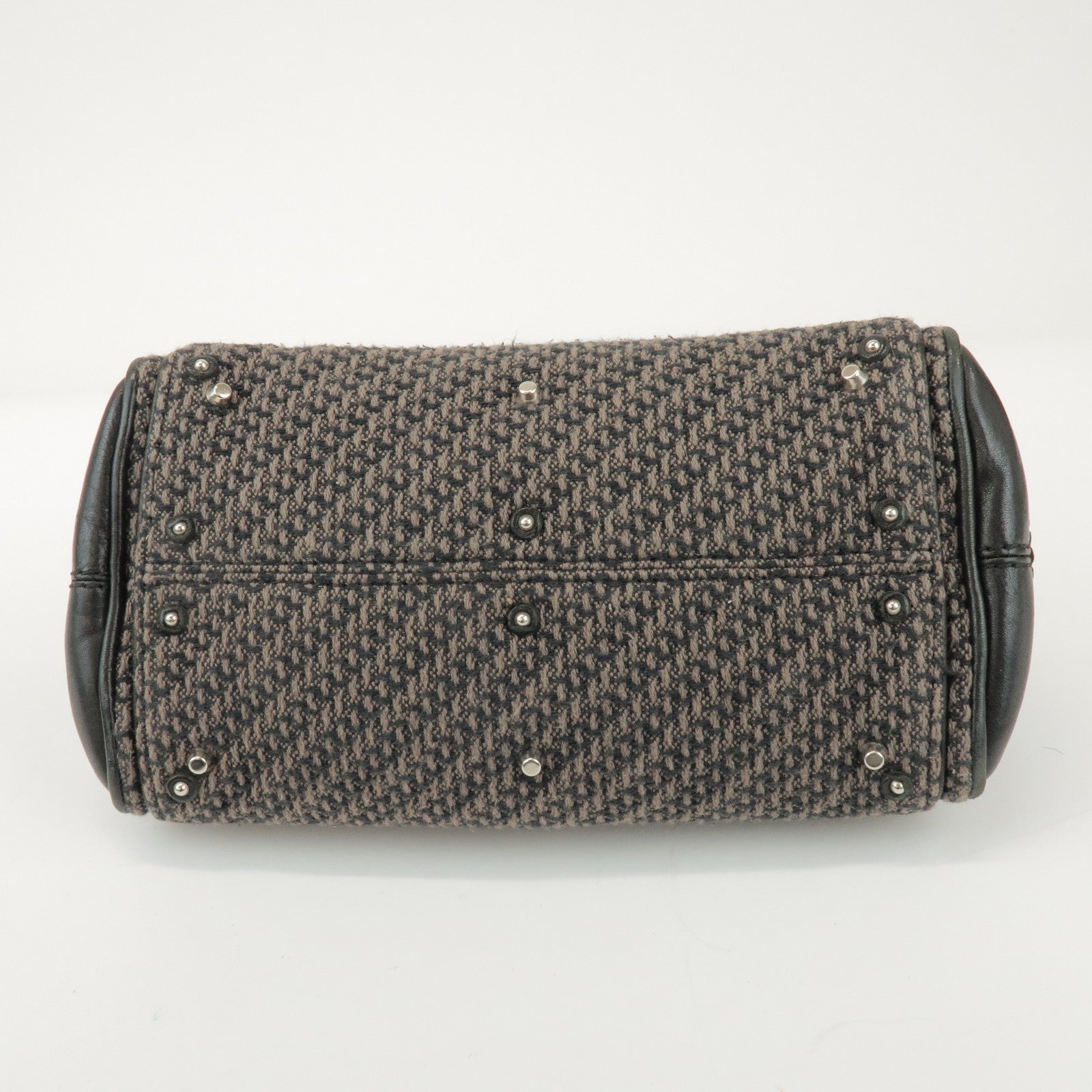 Chloe Paddington Mini Tweed Leather Hand Bag Black Brown