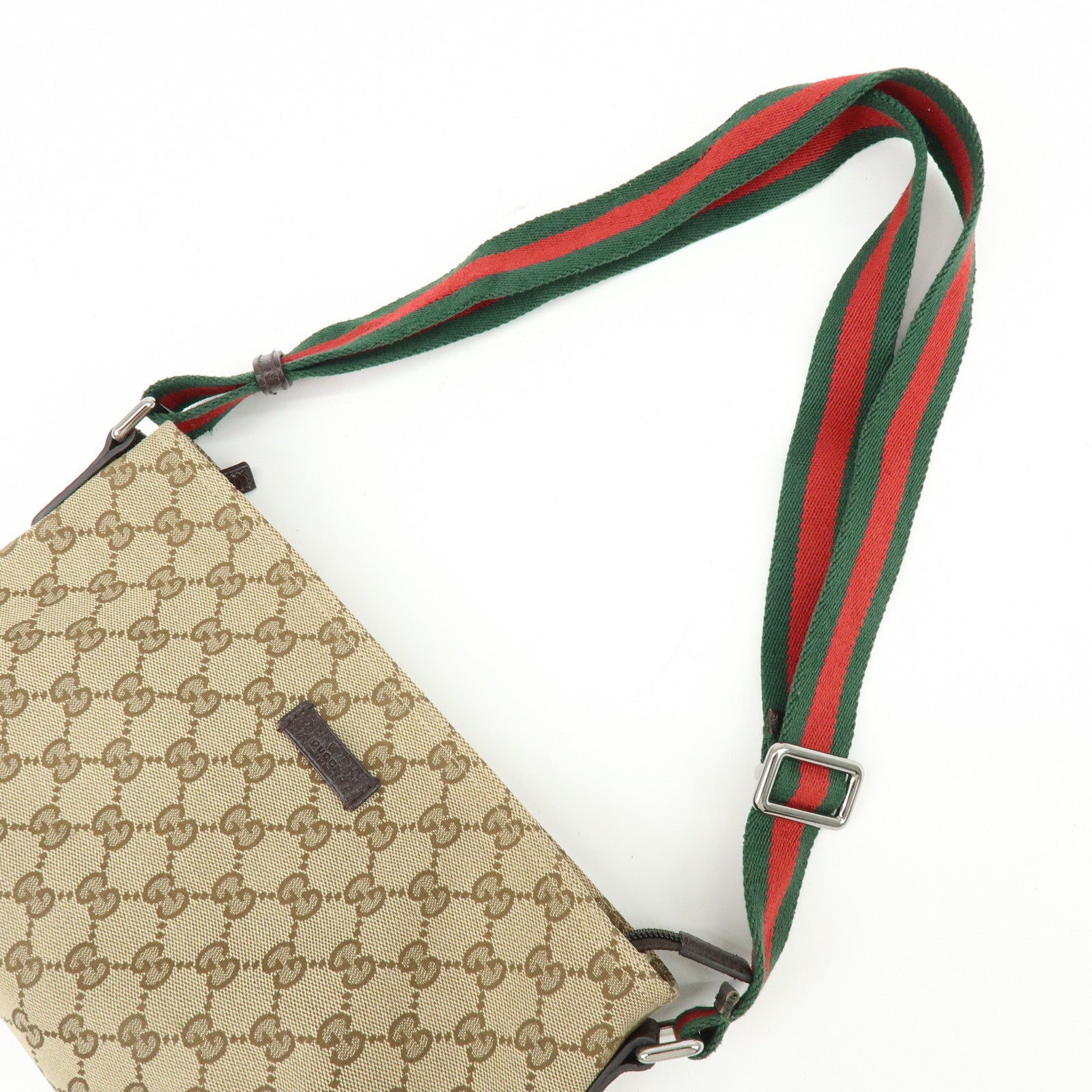 GUCCI Sherry GG Canvas Leather Shoulder Crossbody Bag 189749