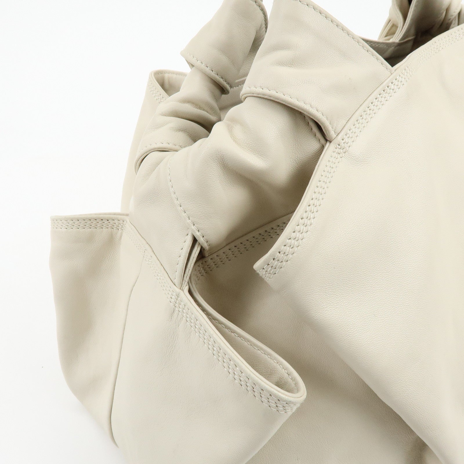 LOEWE Anagram Nappa Aire Leather Hand Bag Tote Bag Ivory