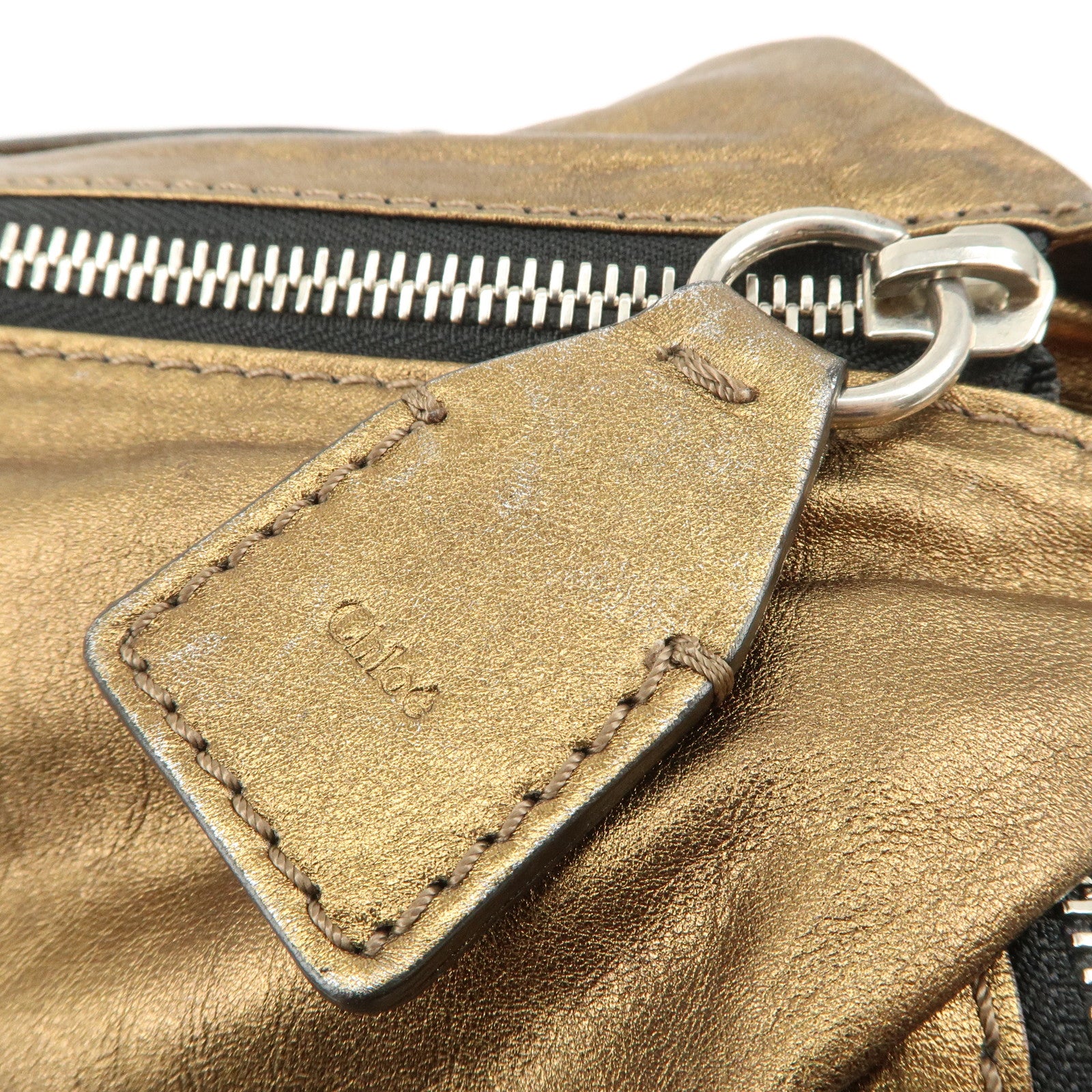 Chloe Betty Leather Shoulder Bag Hand Bag Bronze