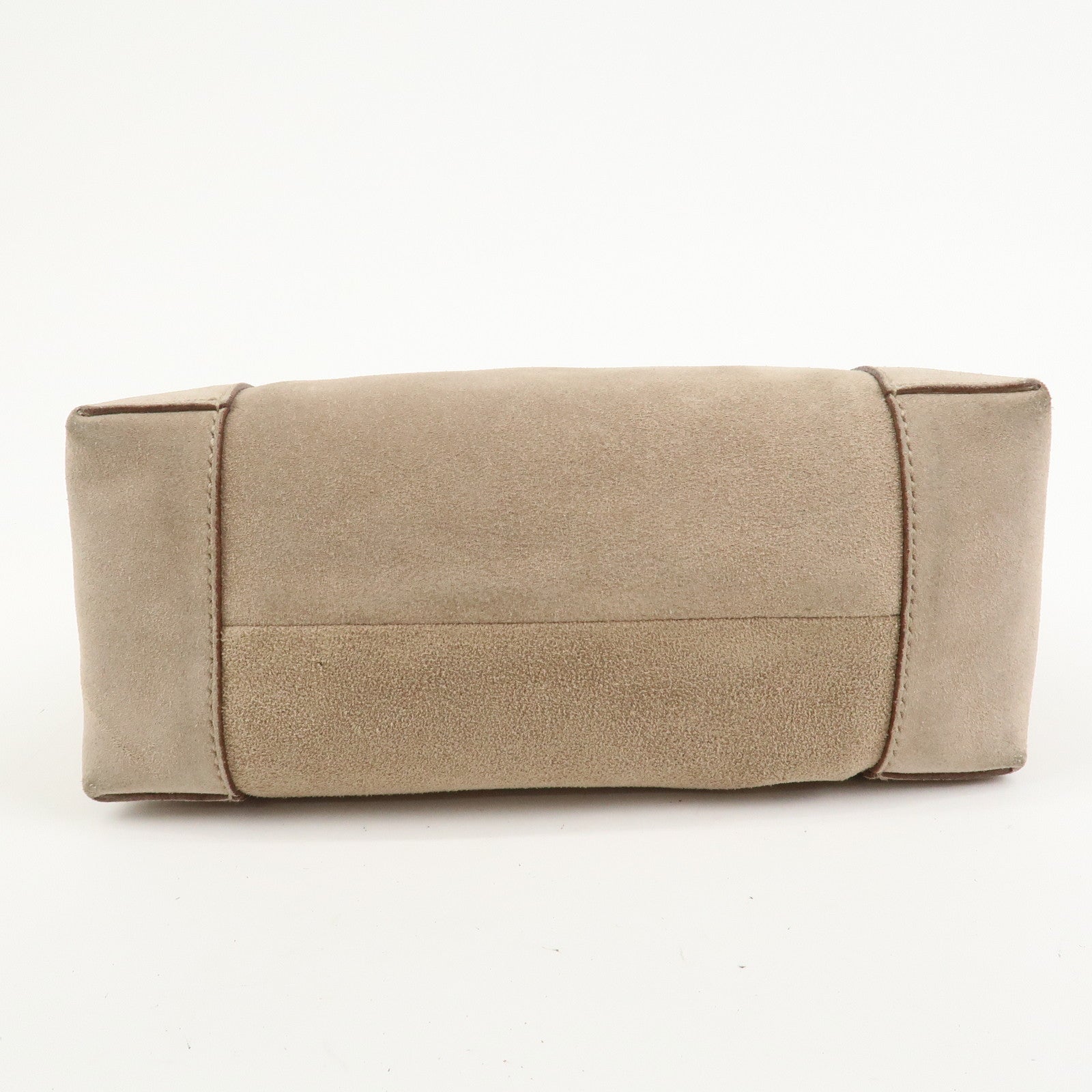 GUCCI Logo Suede Shoulder Bag Hand Bag Beige 101333