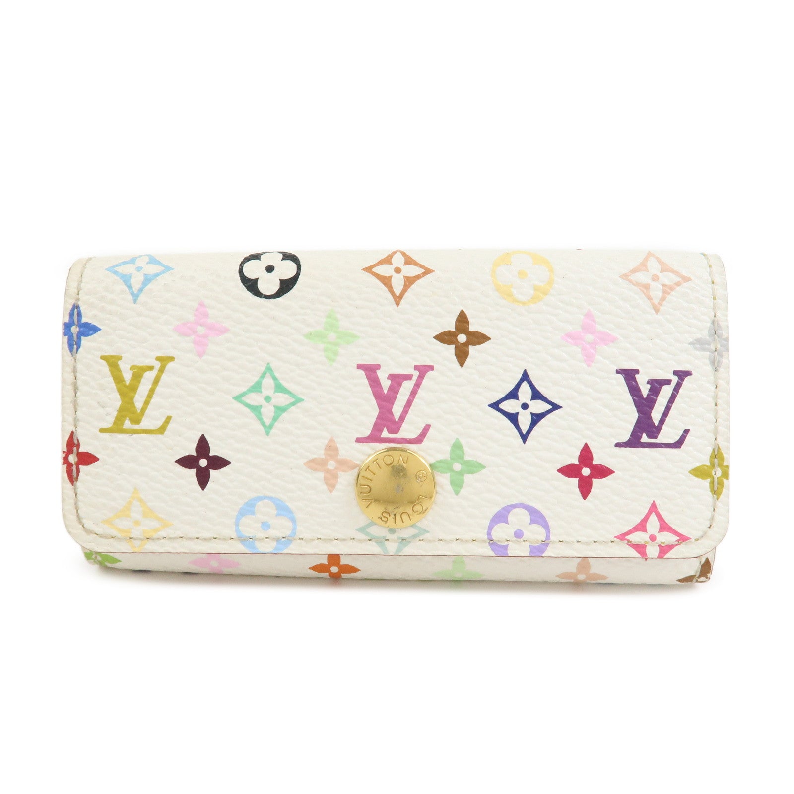 Louis Vuitton Monogram Multicolor Multiclés 4 Key Case Blanc M60043
